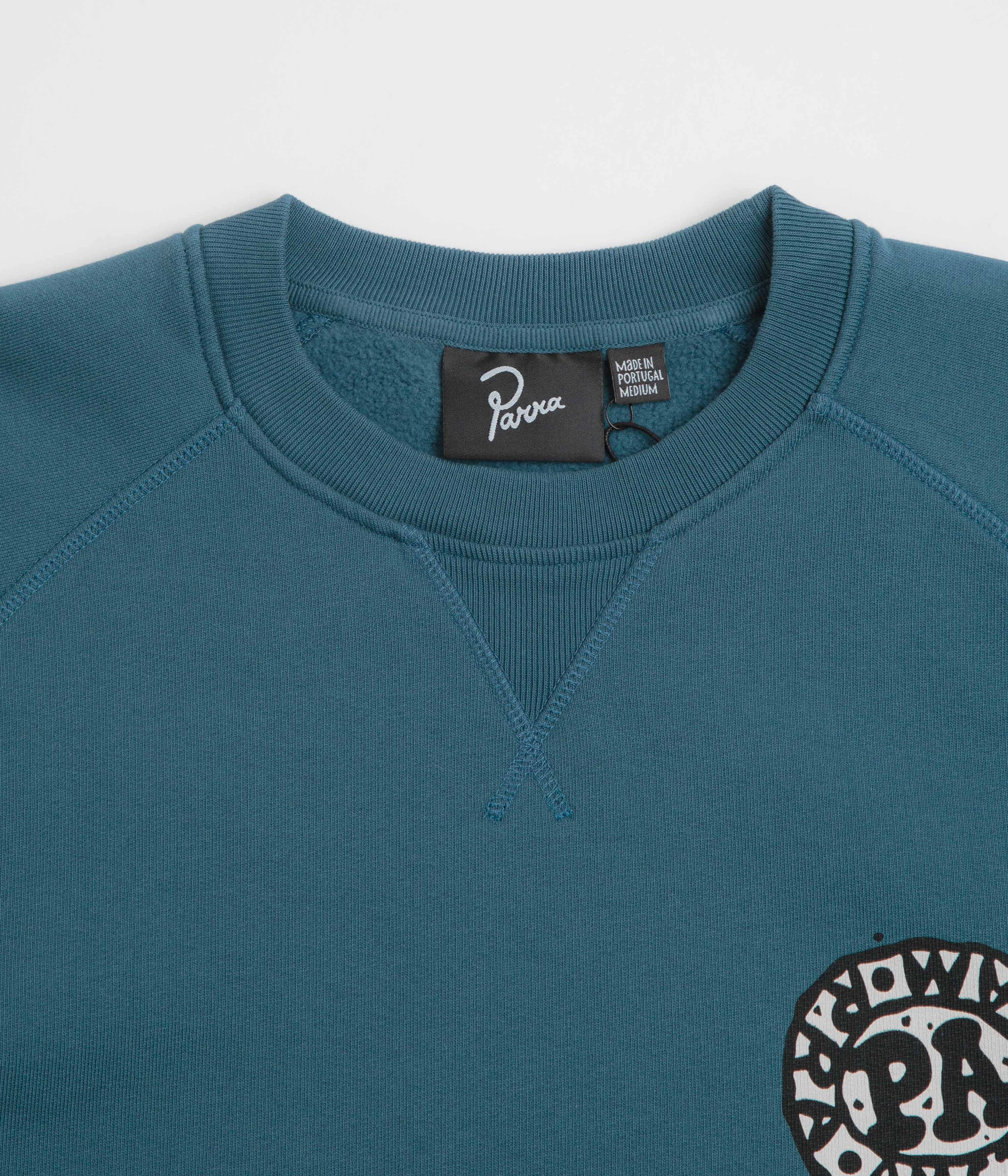 by Parra Amsterdammed Crewneck Sweatshirt - Washed Blue Unique selling points
