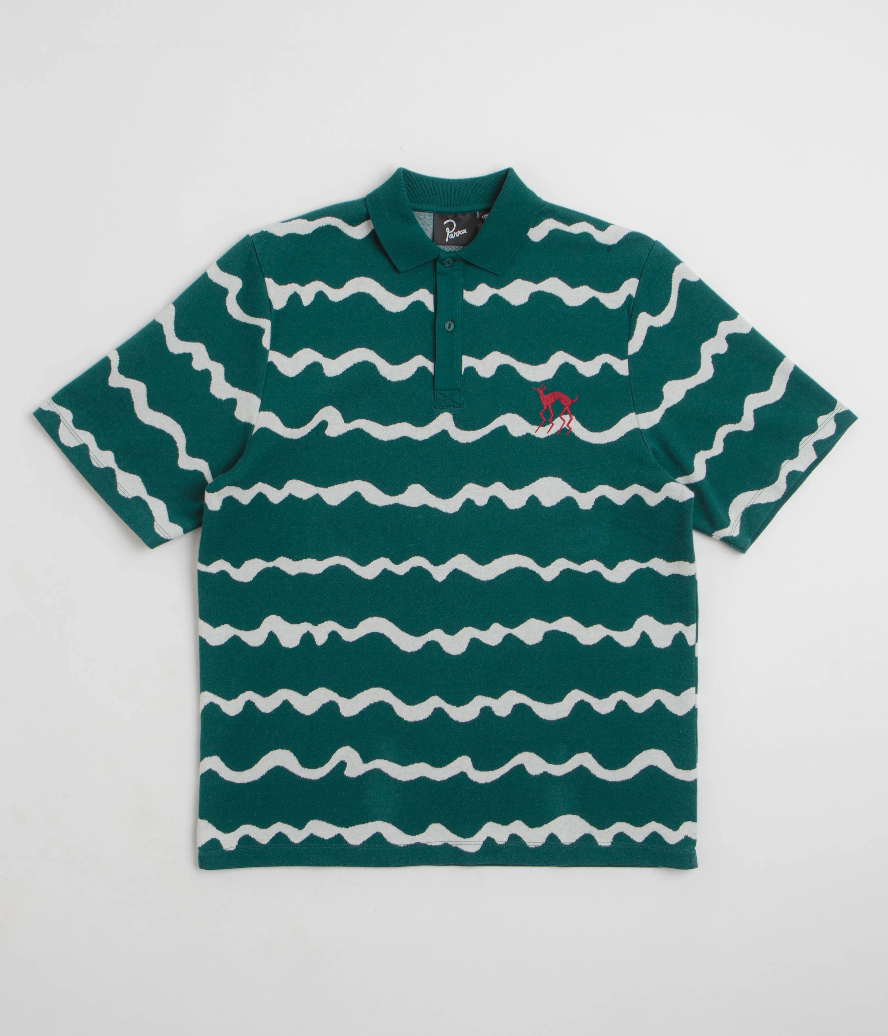Multipocket Style birthday party by Parra Broken Waves Polo Shirt - Pine Green