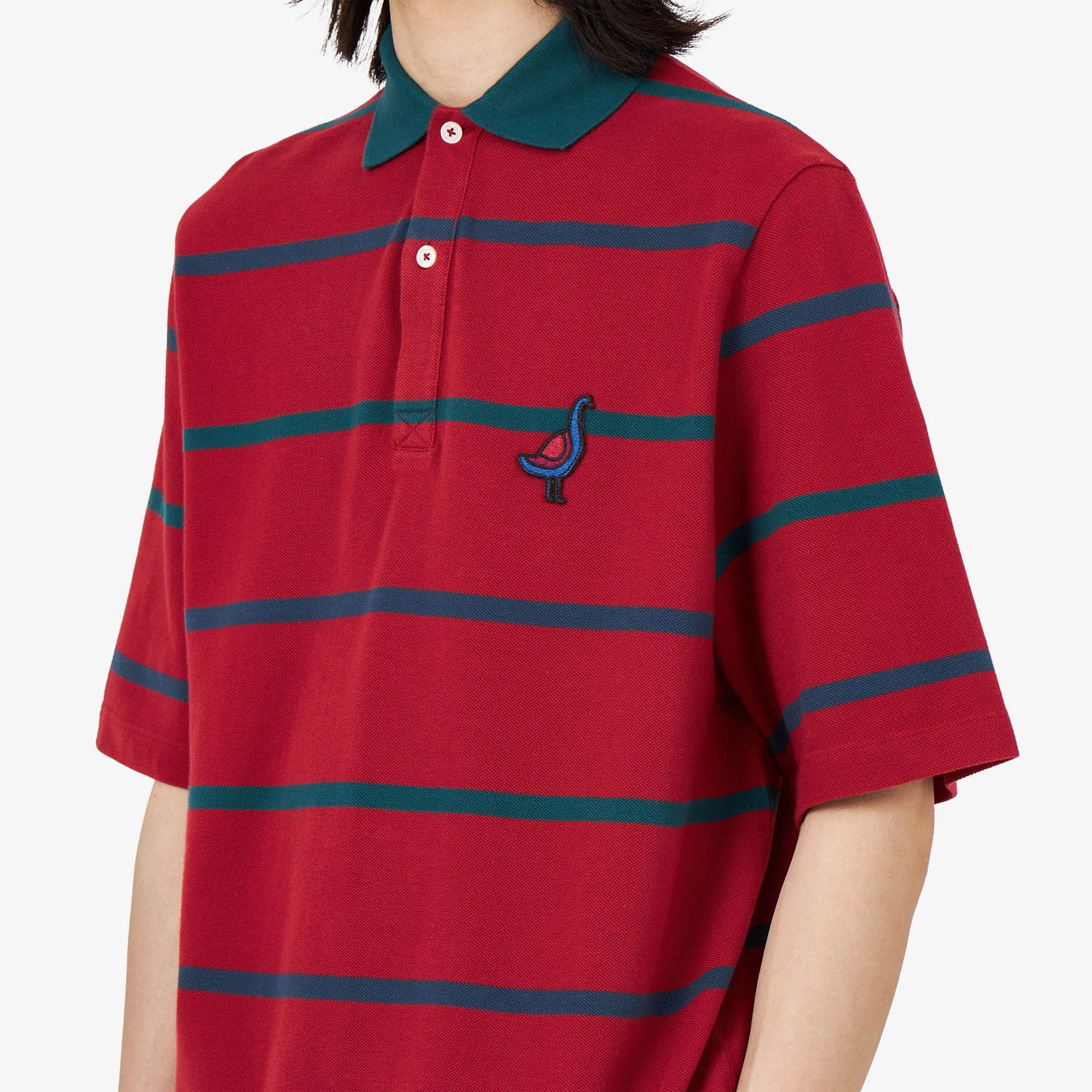 by Parra Fancy Goose Polo Shirt / Red Short Sleeve Spring Trend