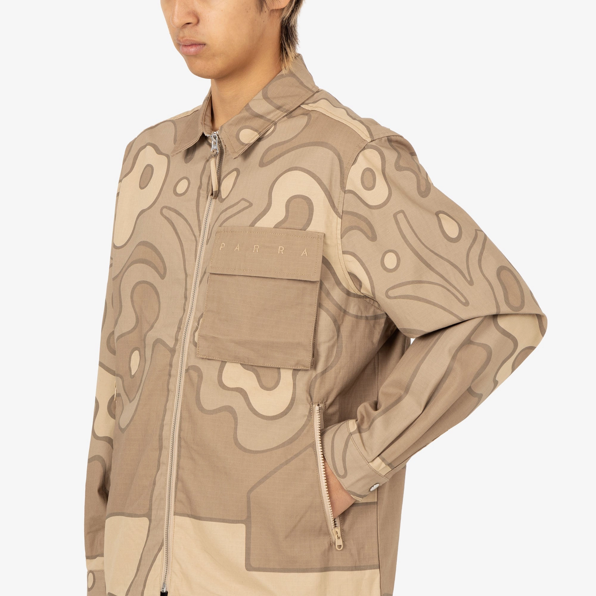 Smooth Zipper Design by Parra Fruit Tree Camo Shirt / Tan