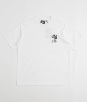 loafers suitable for all genders by Parra Infinite Bird Logo T-Shirt - White