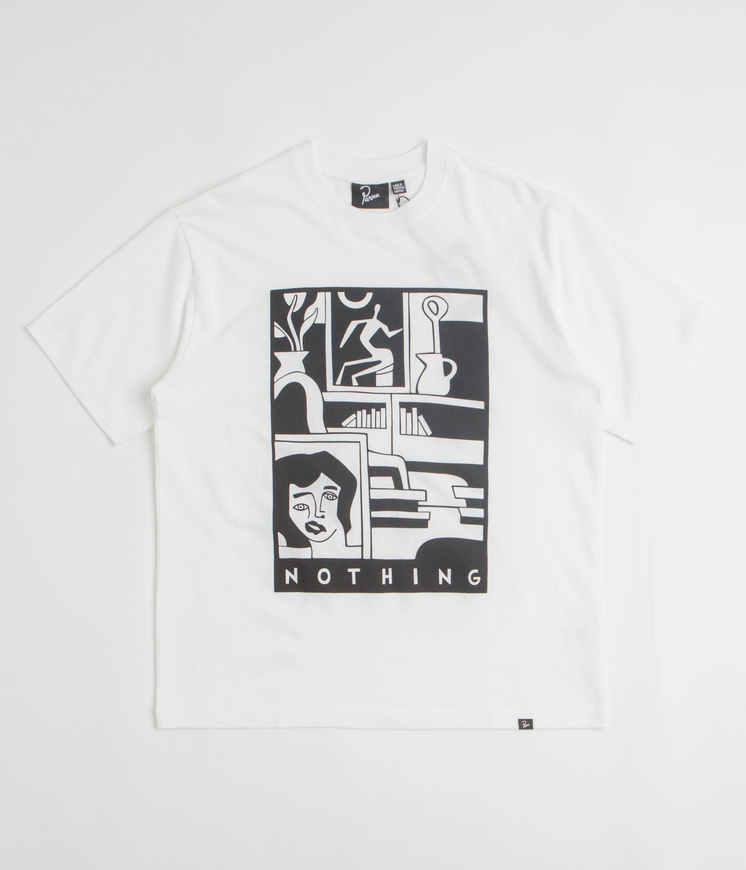 jumpsuit silhouette Non Iron Cotton Material by Parra Our House T-Shirt - White