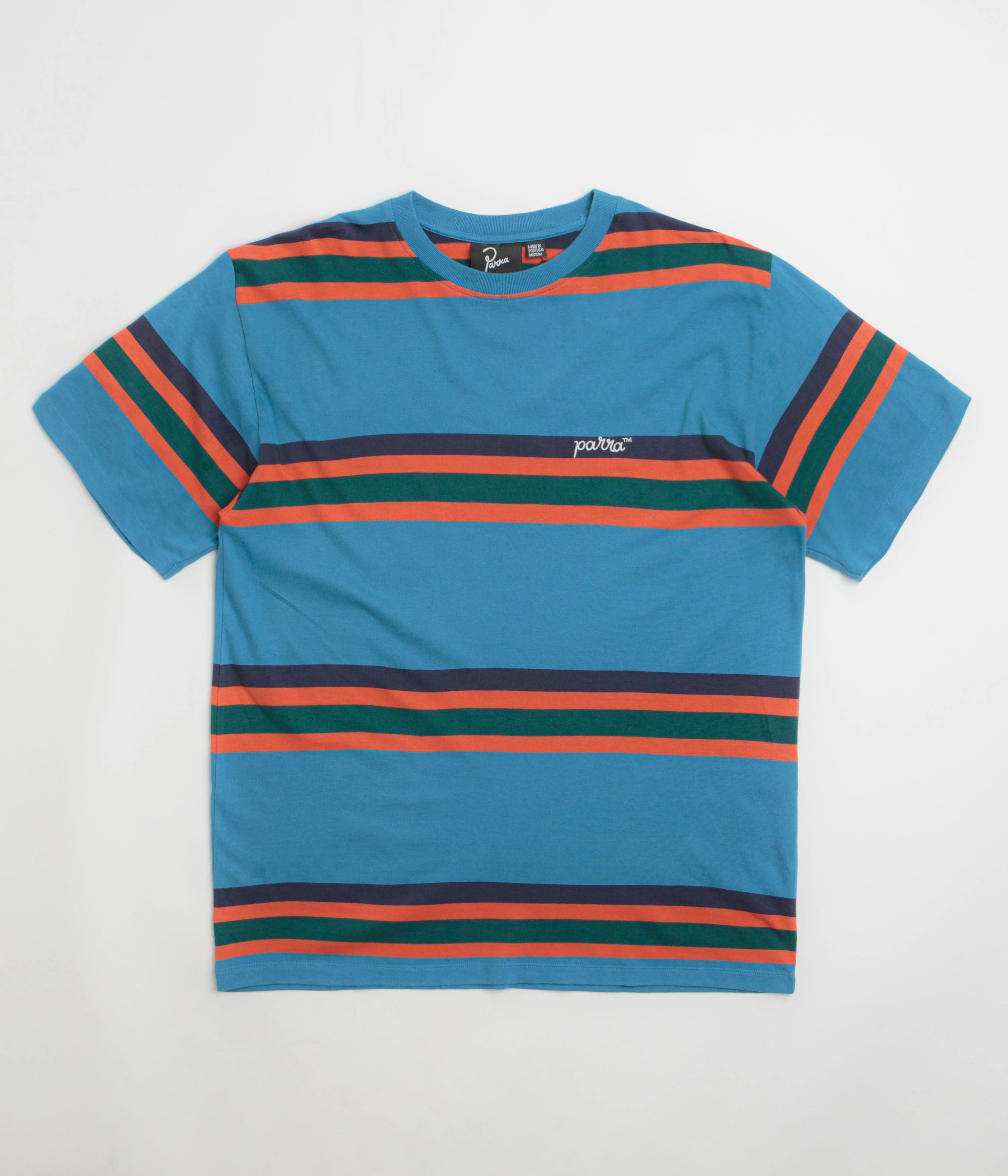 Removable part Iron safe by Parra Script Striped T-Shirt - Blue