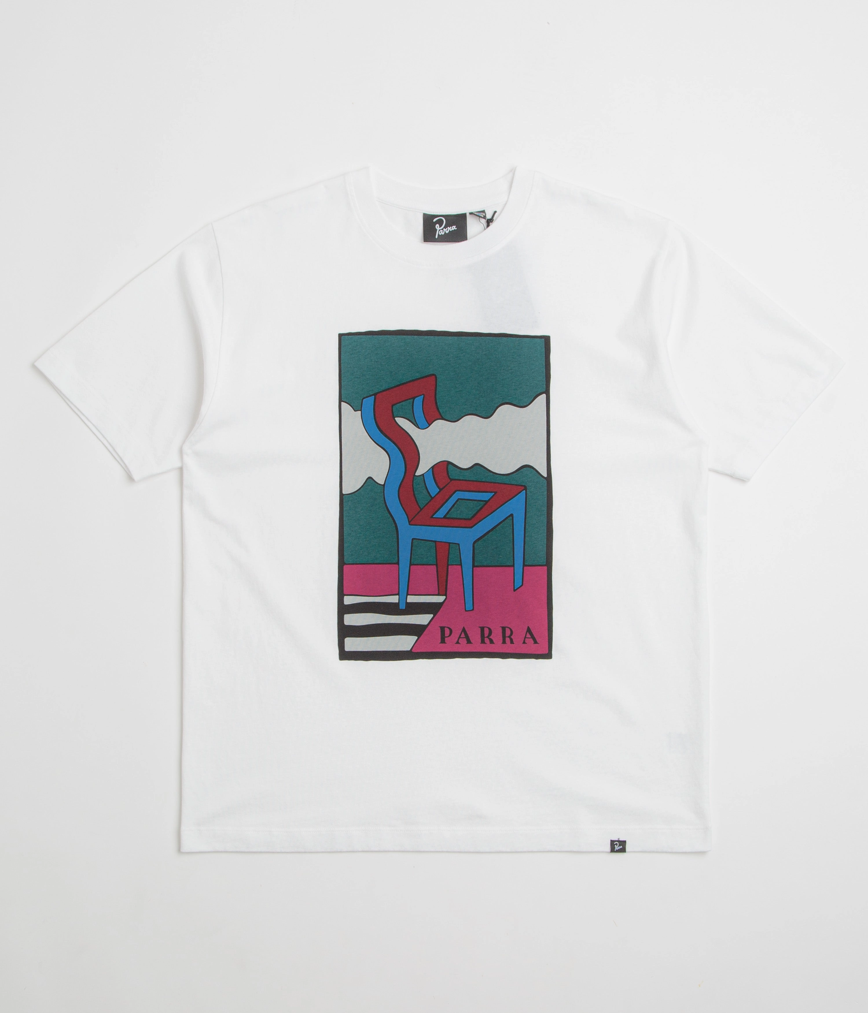 Floral Print tent venue by Parra Smoke Chair T-Shirt - White