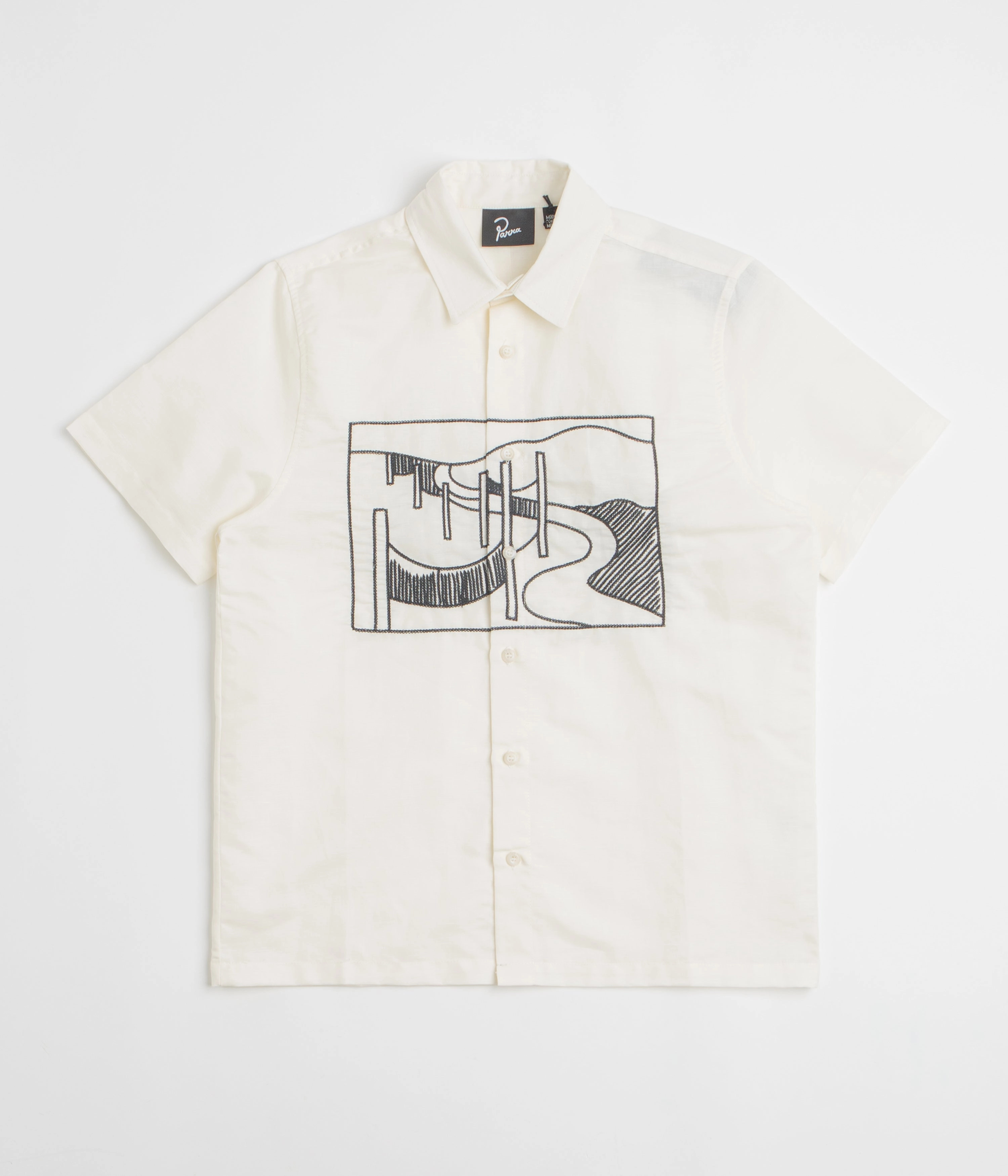 by Parra The Dunes Short Sleeve Shirt - Off White Sporty Style
