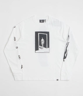 by Parra The Hotel Long Sleeve T-Shirt - White wide-leg pants silhouette