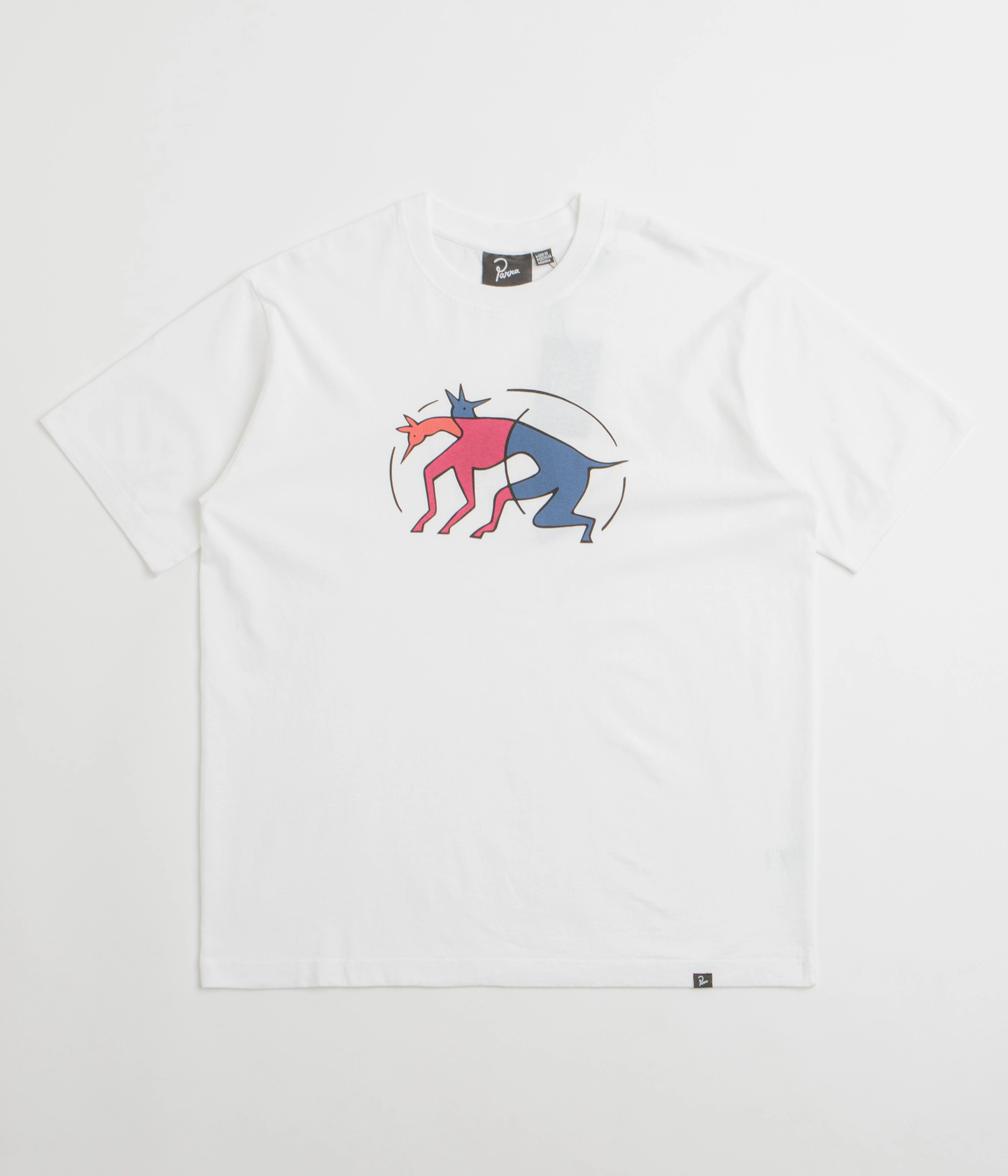 Skiing embroidered hem by Parra The Zoomies T-Shirt - White