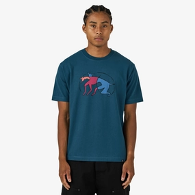 Popular Embroidered by Parra The Zoomies T-Shirt Mallard Green