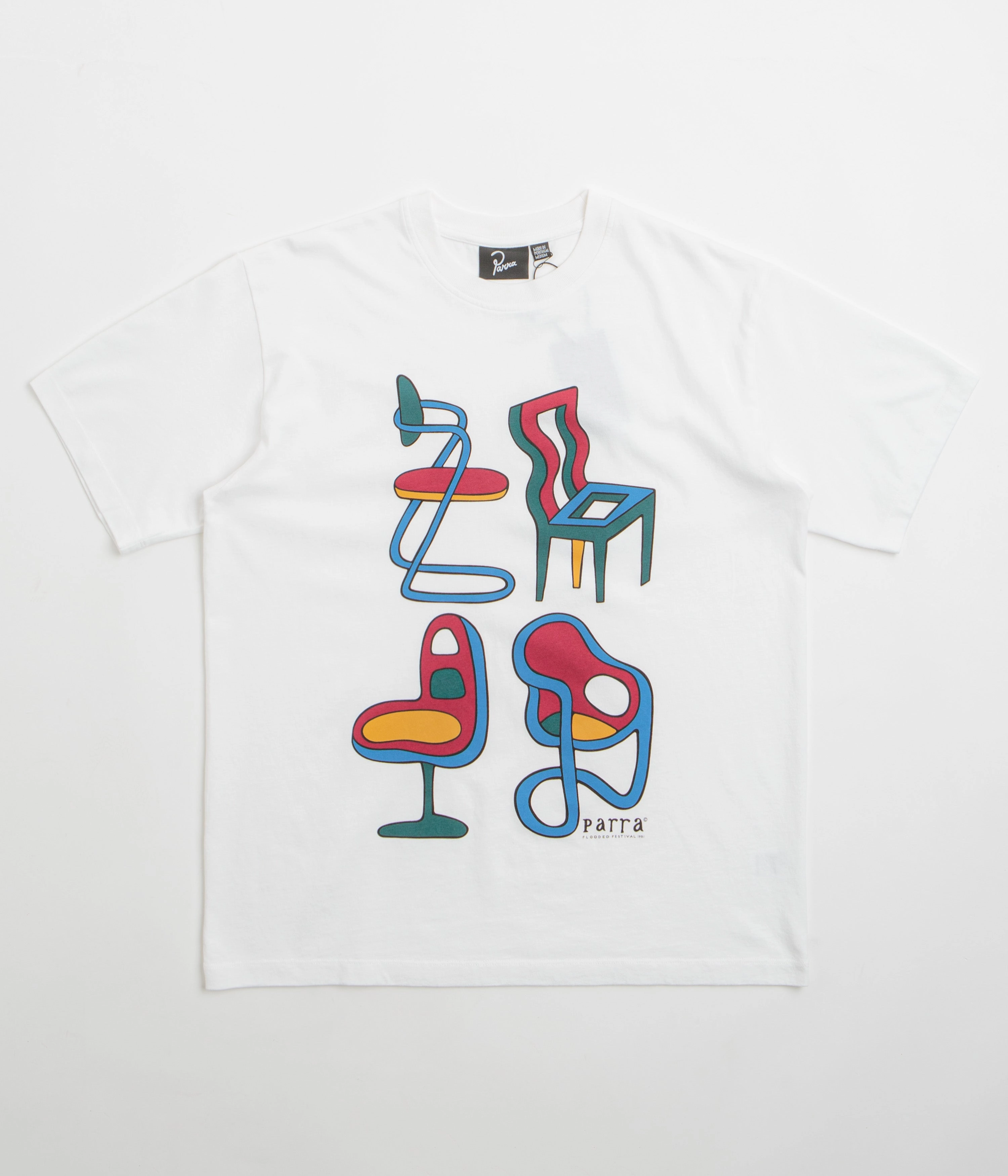 Stretchy by Parra Unreasonable Chairs T-Shirt - White