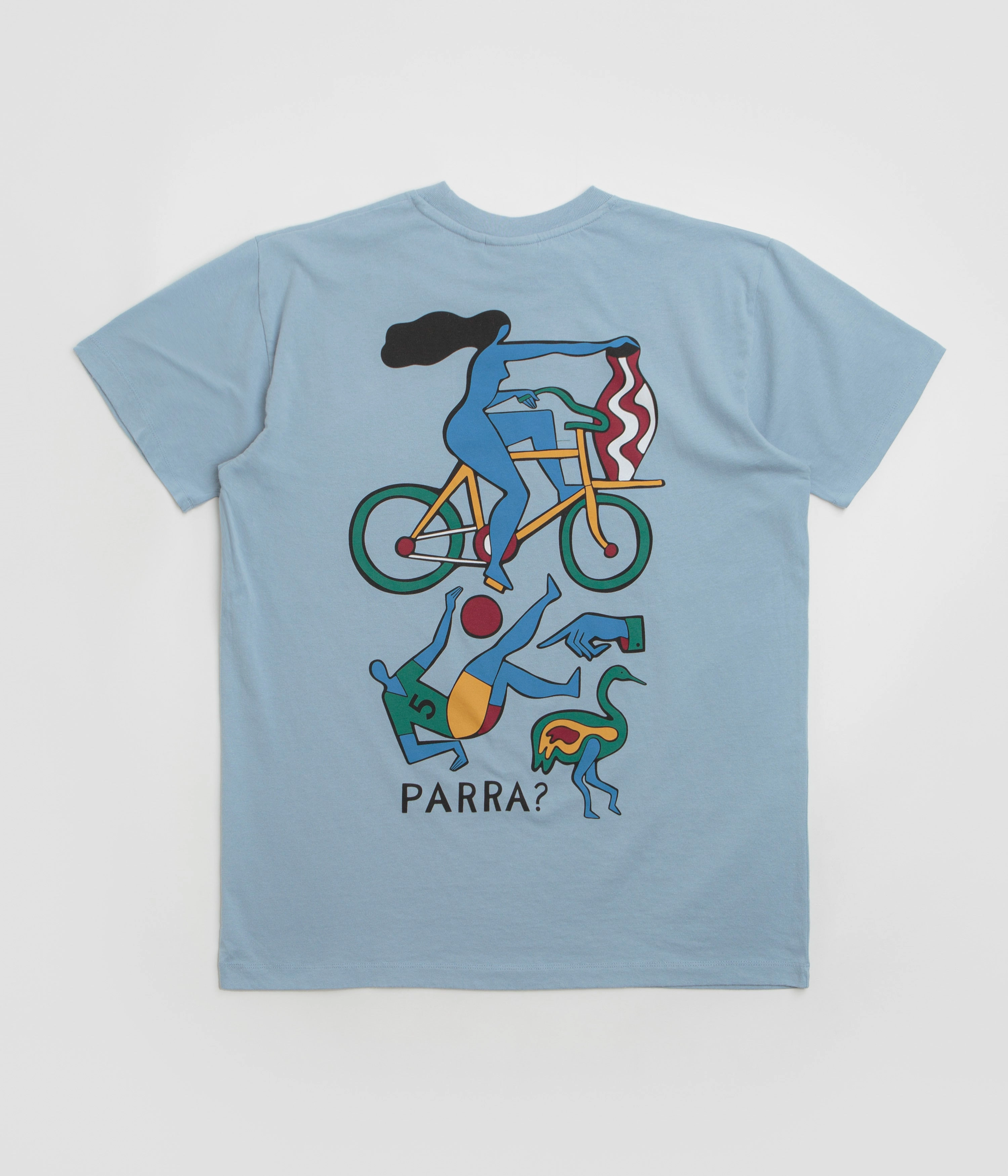by Parra Vase Delivery T-Shirt - Light Blue Circular Knit Collar