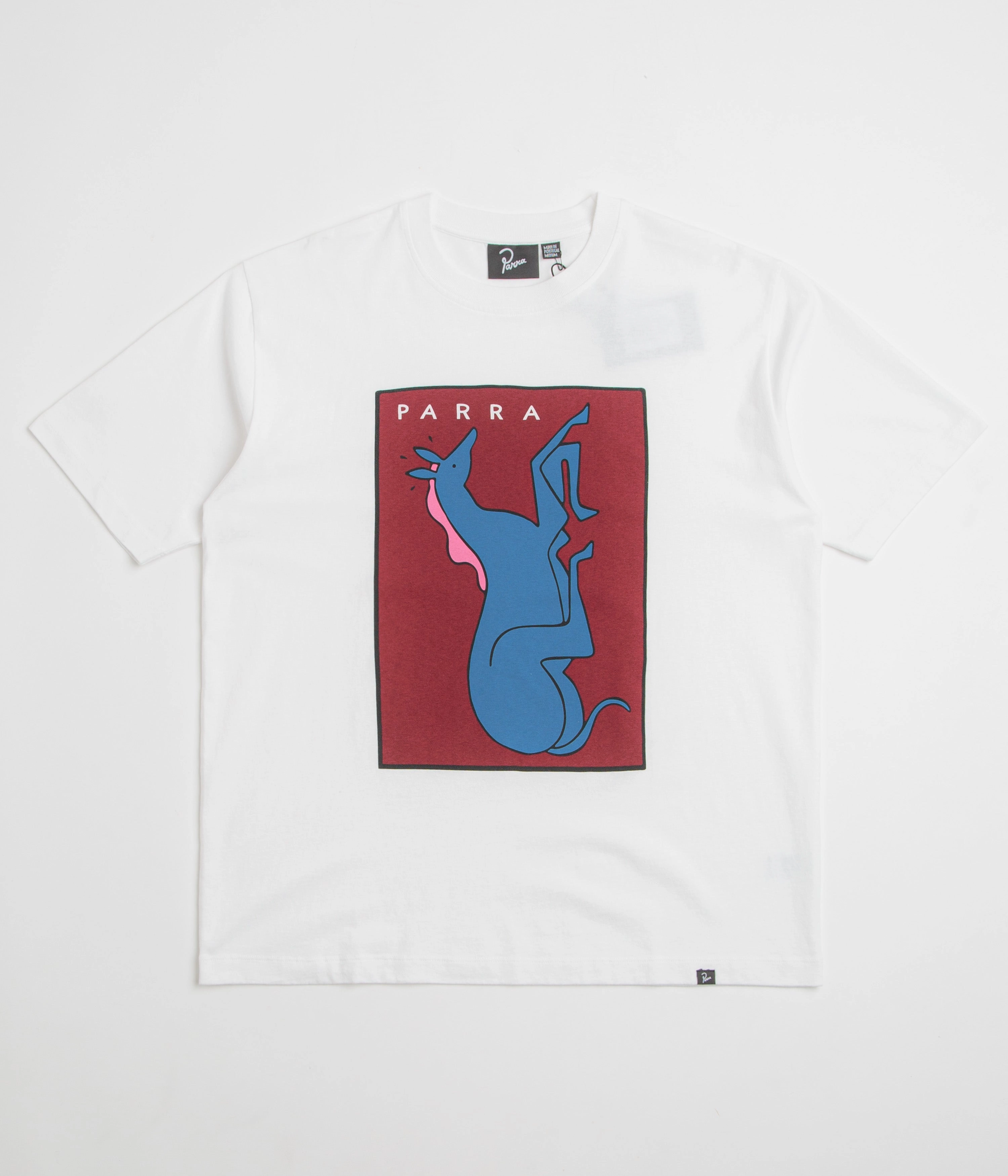 by Parra Vertical Horse T-Shirt - White gym clothes Quiet neighborhood