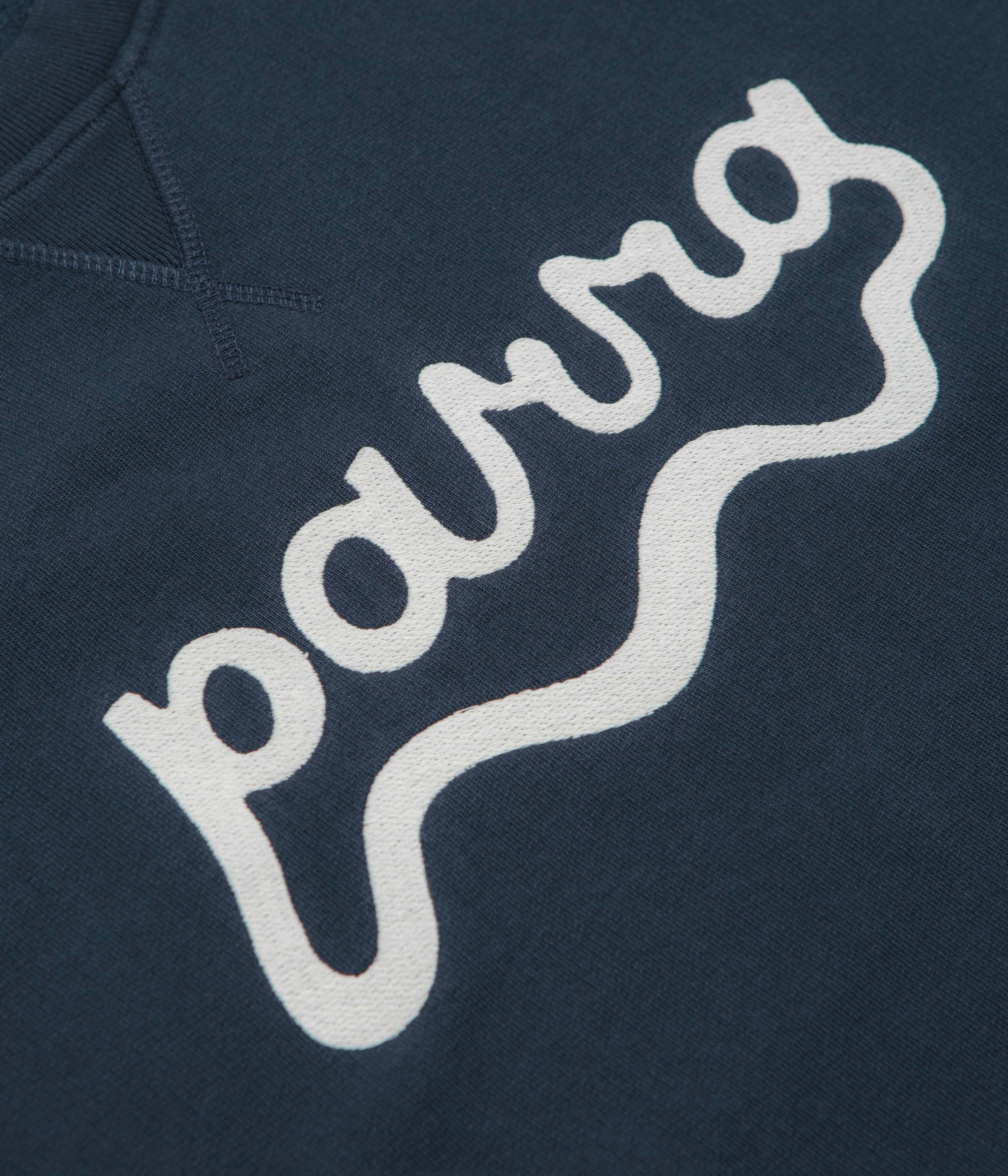 Chambray by Parra Water Wave Logo Crewneck Sweatshirt - Navy Blue