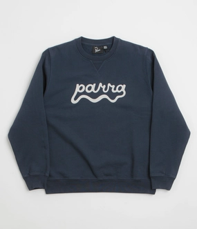 by Parra Water Wave Logo Crewneck Sweatshirt - Navy Blue product pricing Weekend Active