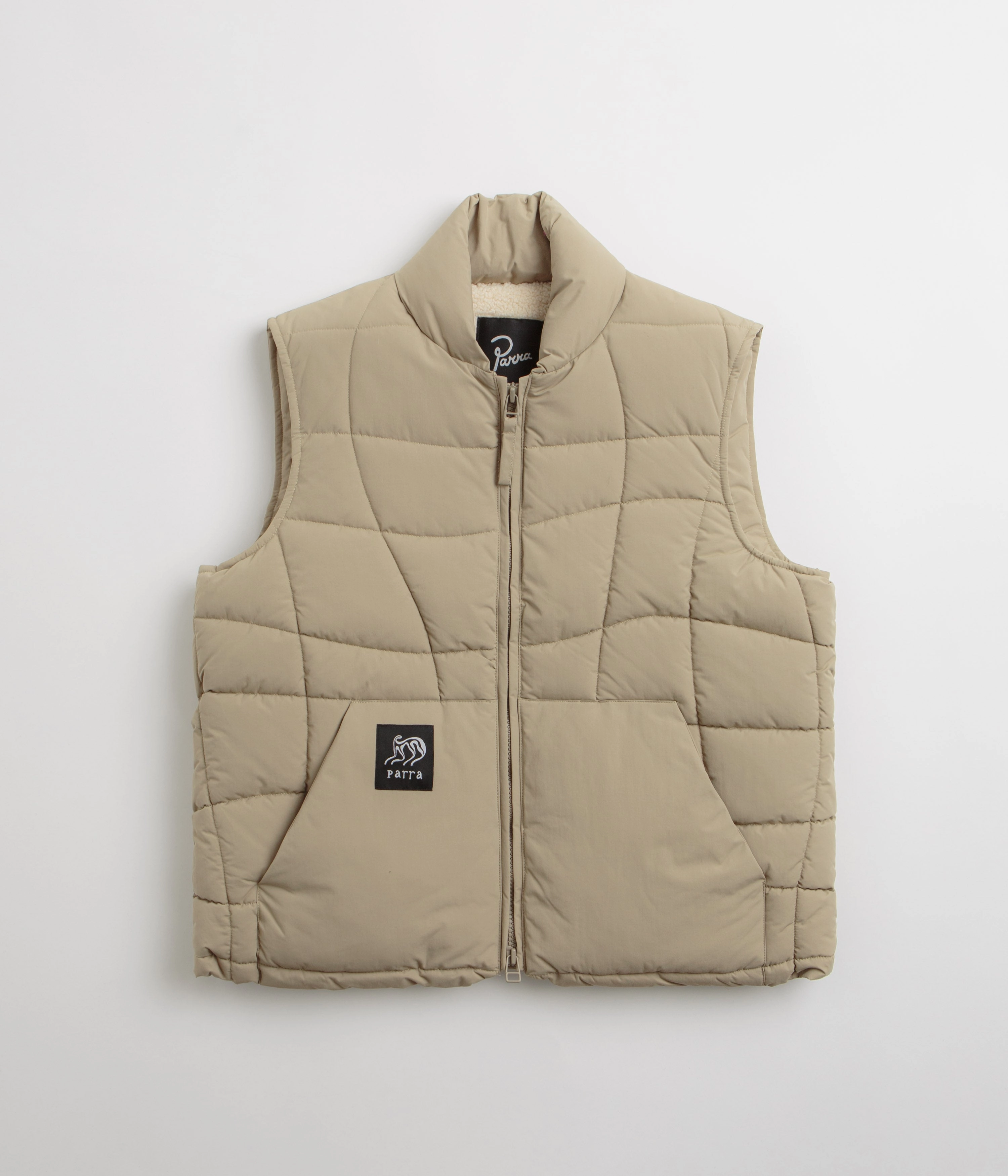 Floss by Parra Waved Alien Puffer Vest - Tan