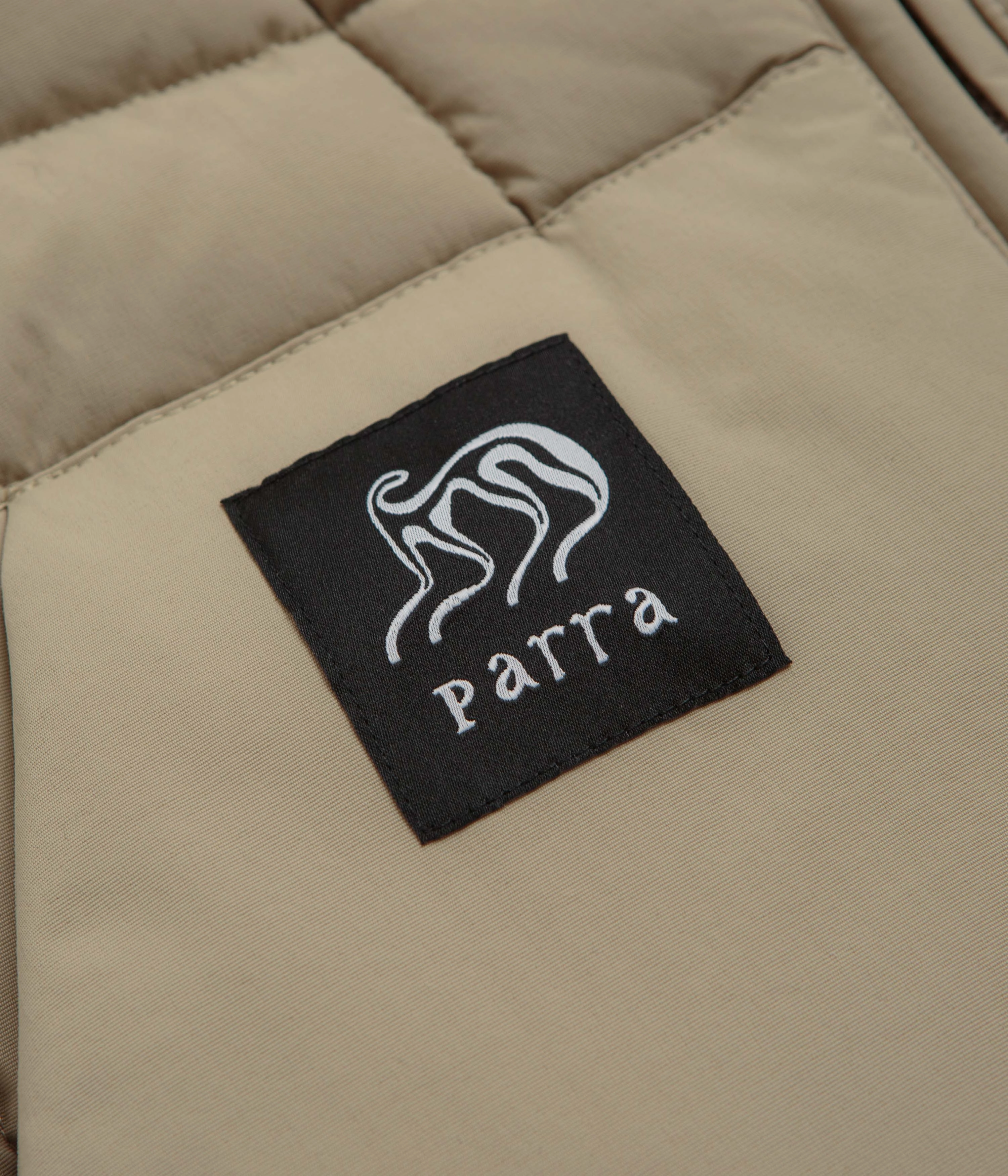 by Parra Waved Alien Puffer Vest - Tan Hooded Option