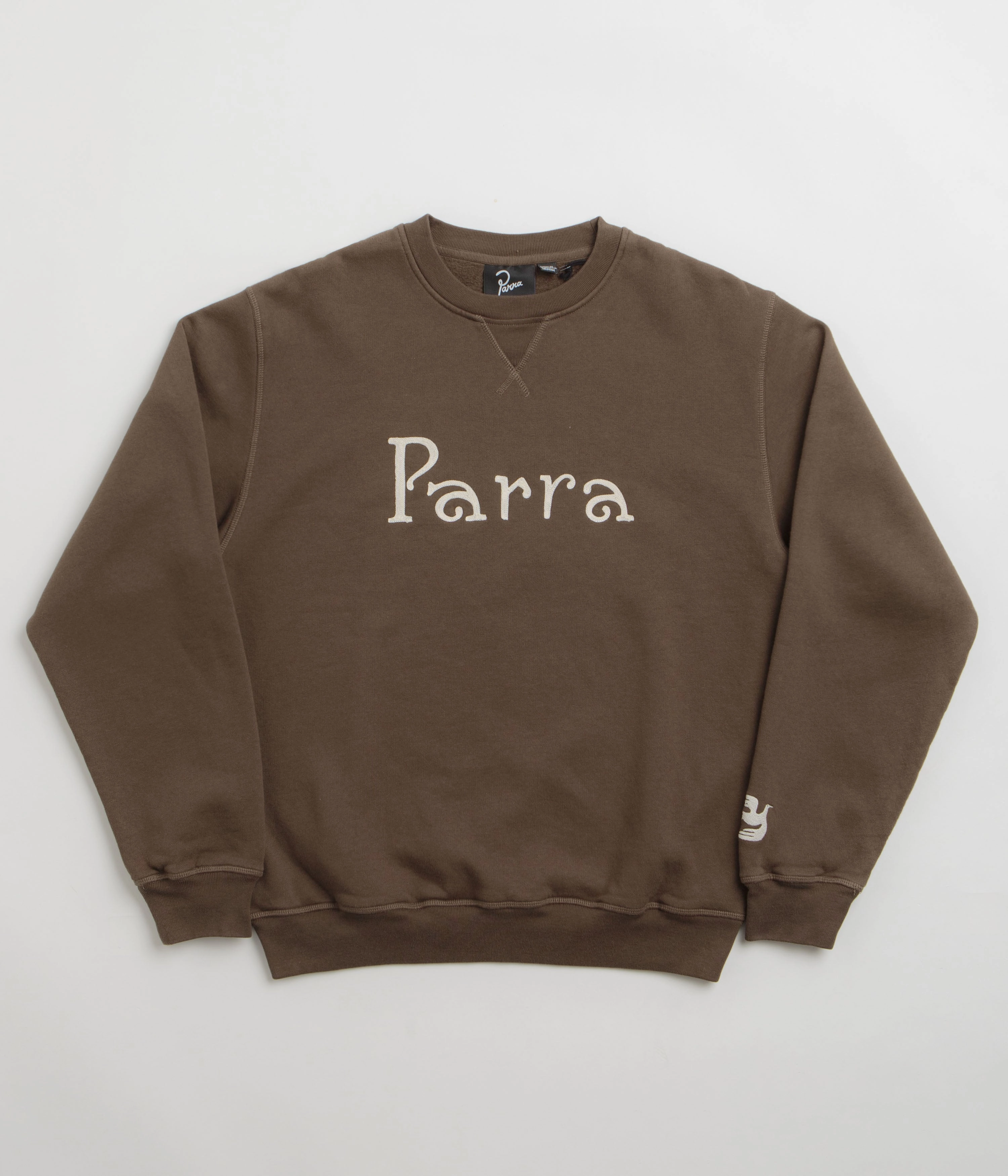 design trend by Parra Weird Trad Logo Crewneck Sweatshirt - Brown