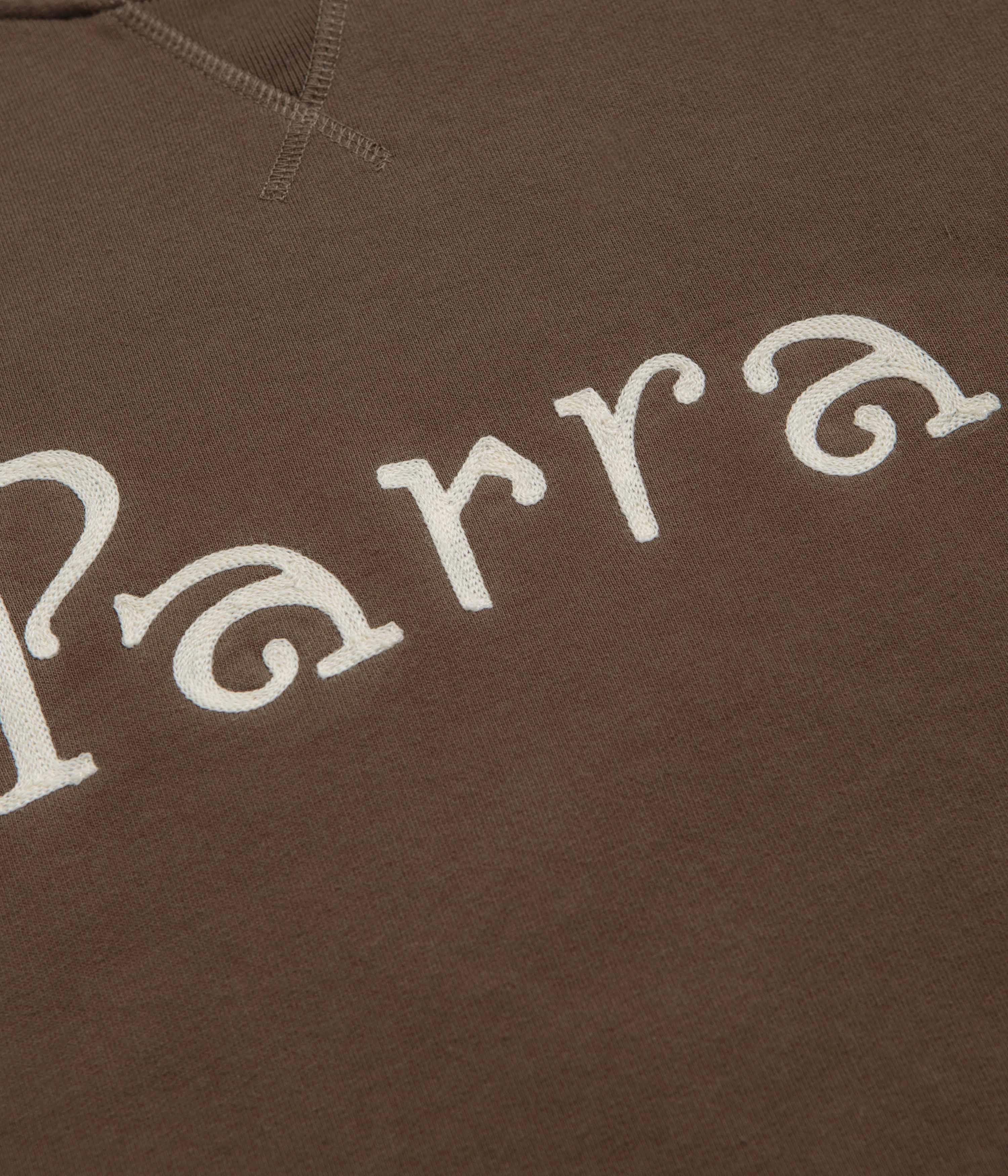 by Parra Weird Trad Logo Crewneck Sweatshirt - Brown Leather