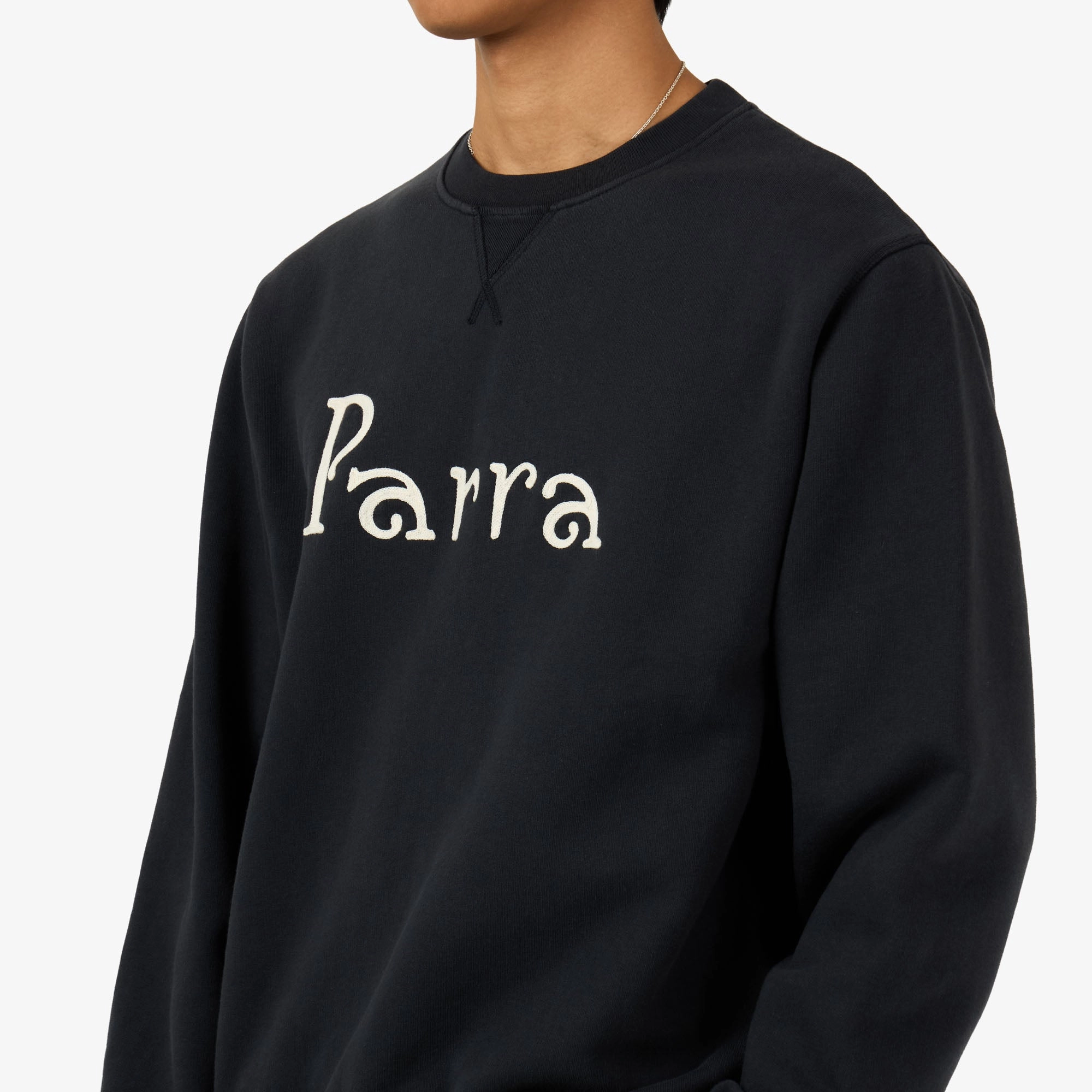 Evening Gown volleyball event by Parra Weird Trad Logo Crewneck Sweatshirt Dark Navy