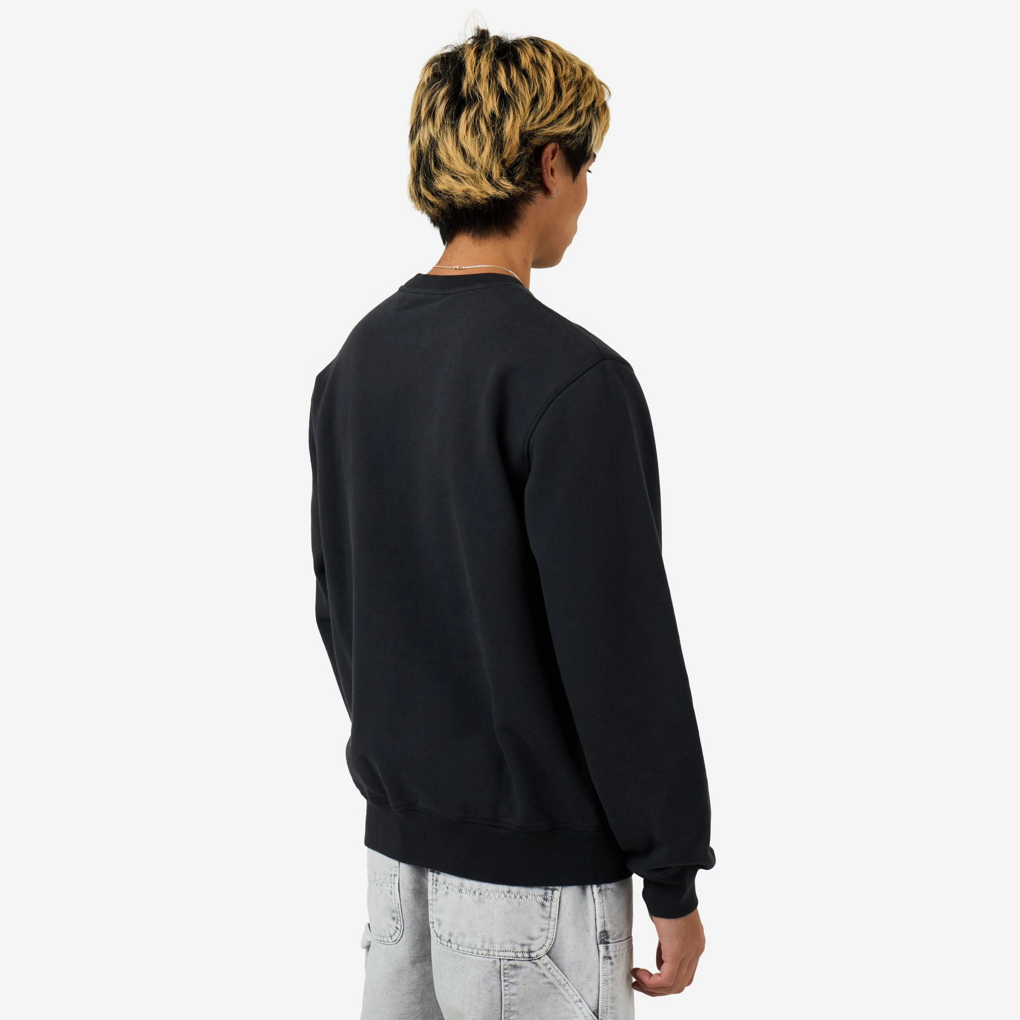 packable pom-pom by Parra Weird Trad Logo Crewneck Sweatshirt Dark Navy