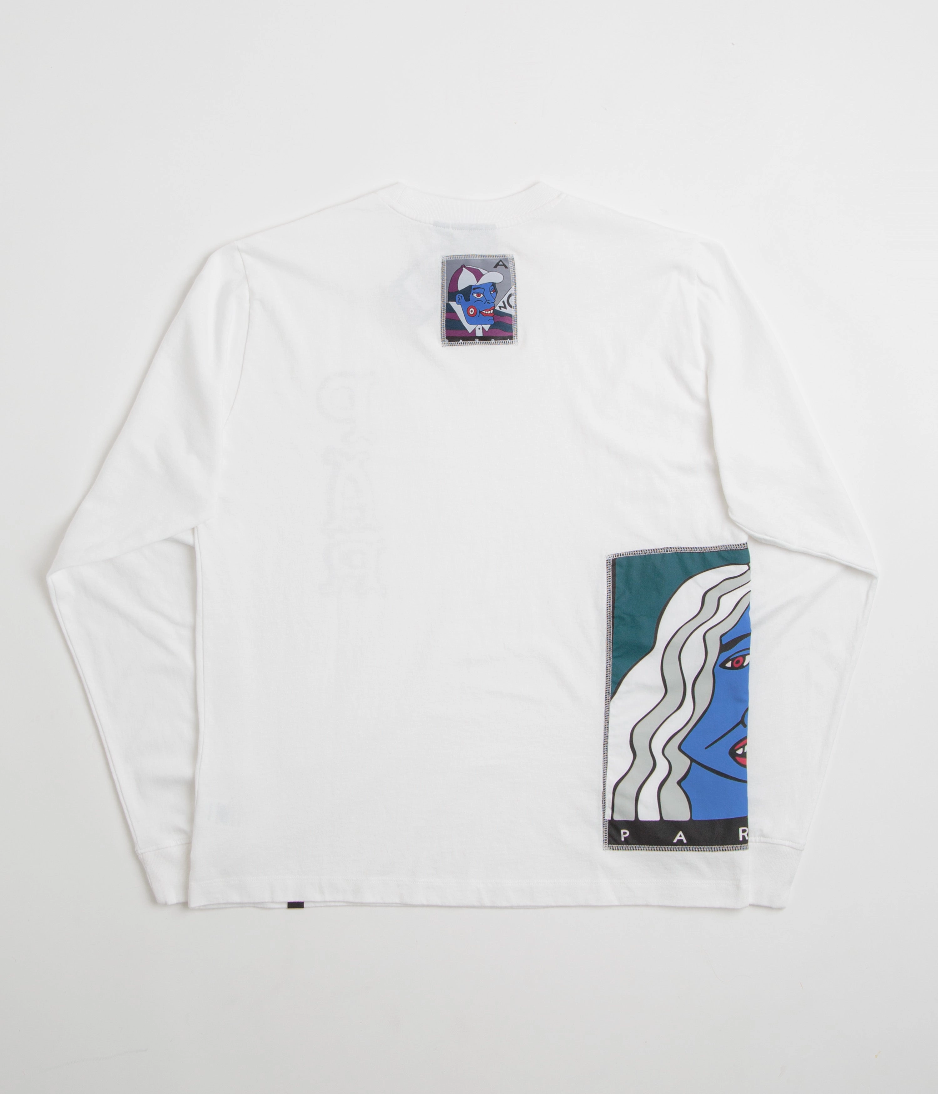 by Parra Your Face Long Sleeve T-Shirt - White Wrinkle-Resistant Daytime