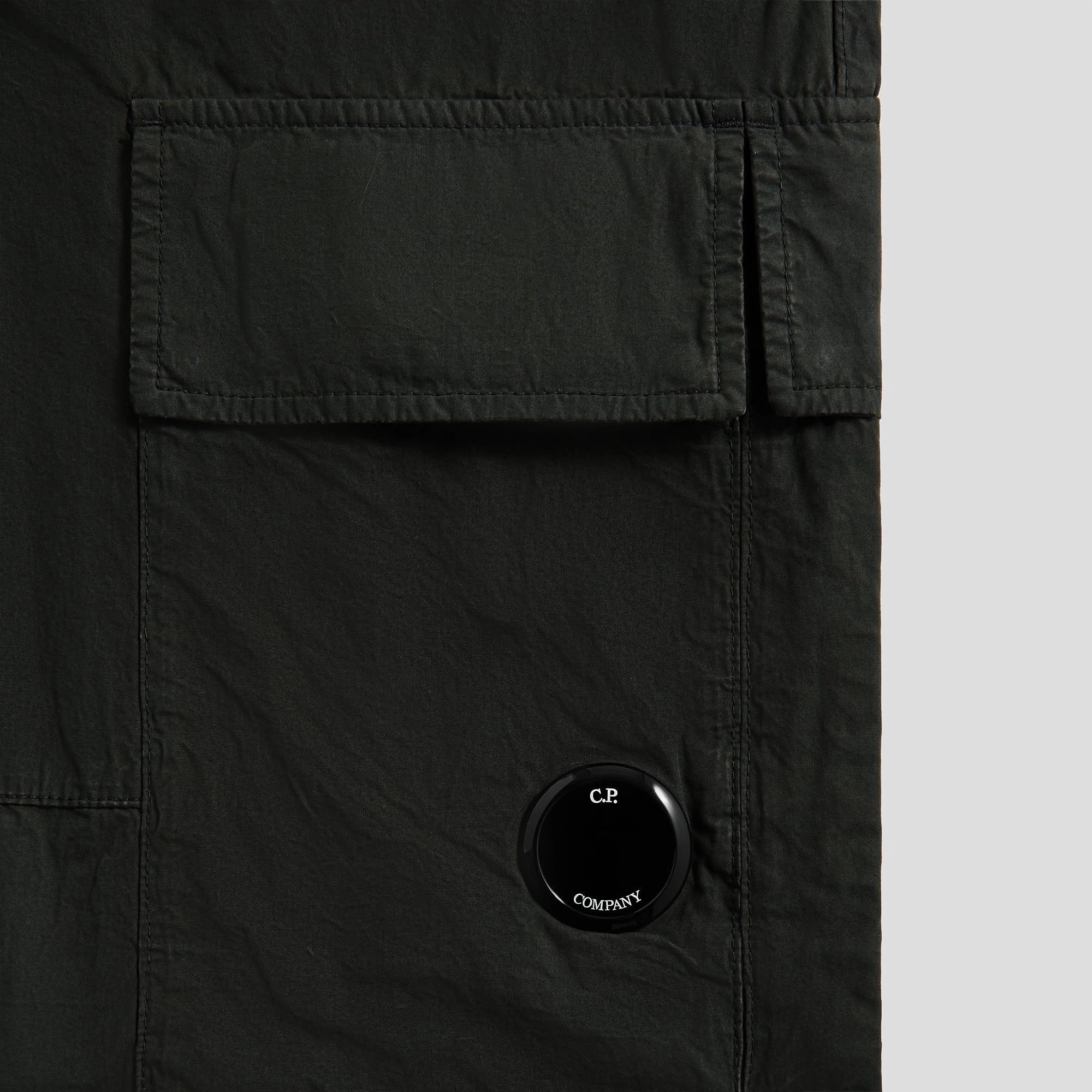 C.P. Company Microreps Cargo Pant - Peached Black Tapered ankle