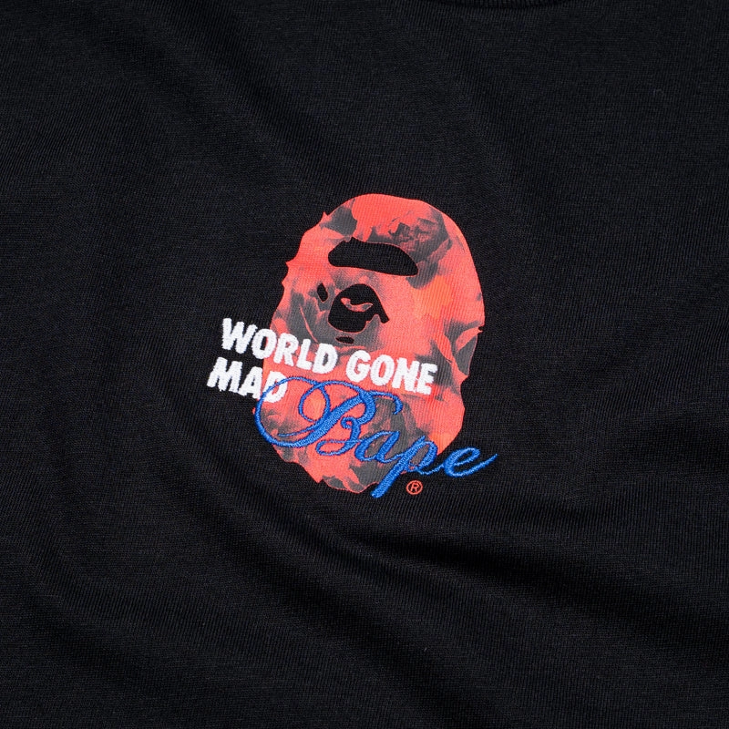 A Bathing Ape Floral Solid Camo Medium Ape Head Tee - Black Lace suitable for all genders