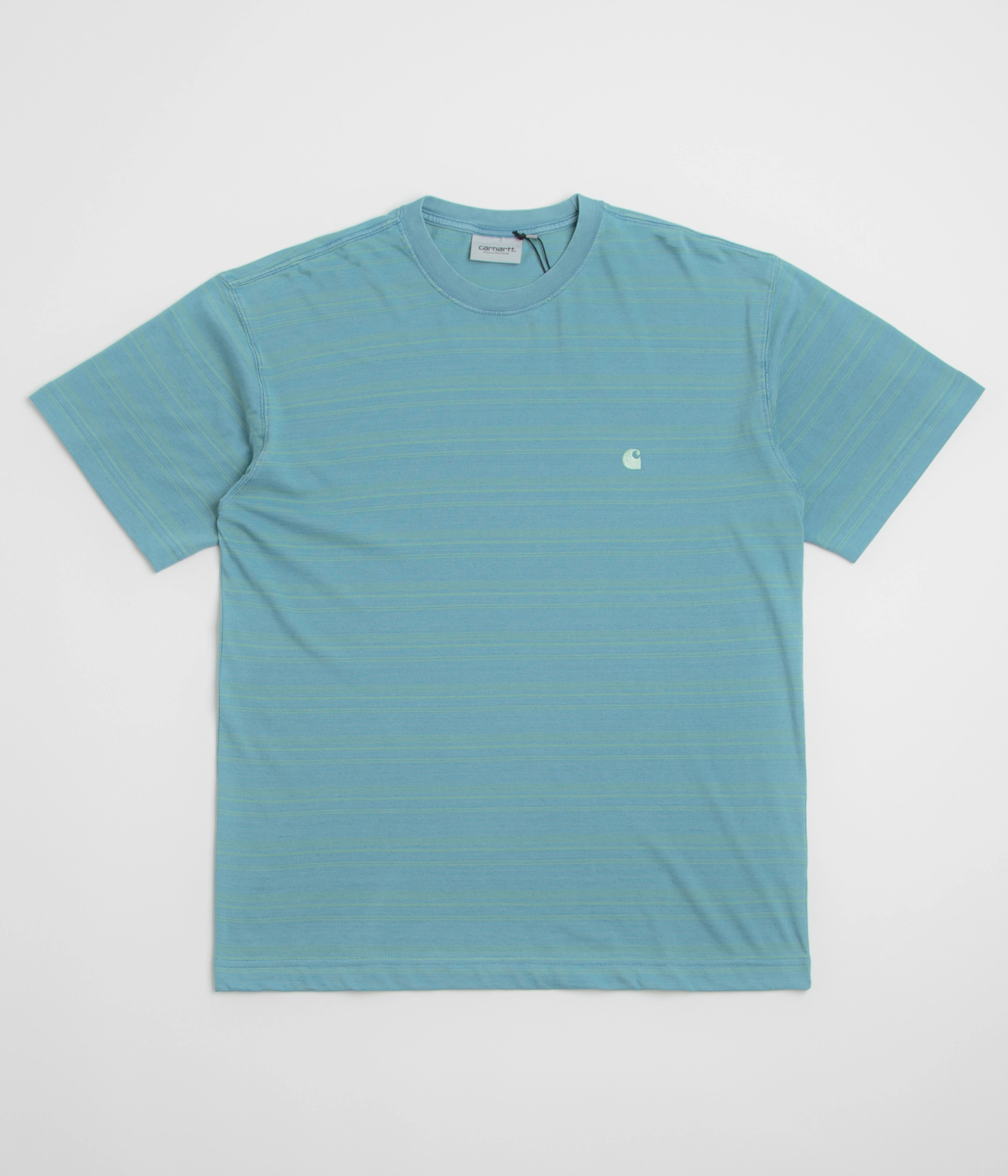 grommet Male fit Carhartt Brodine T-Shirt - Brodine Stripe / Saguaro