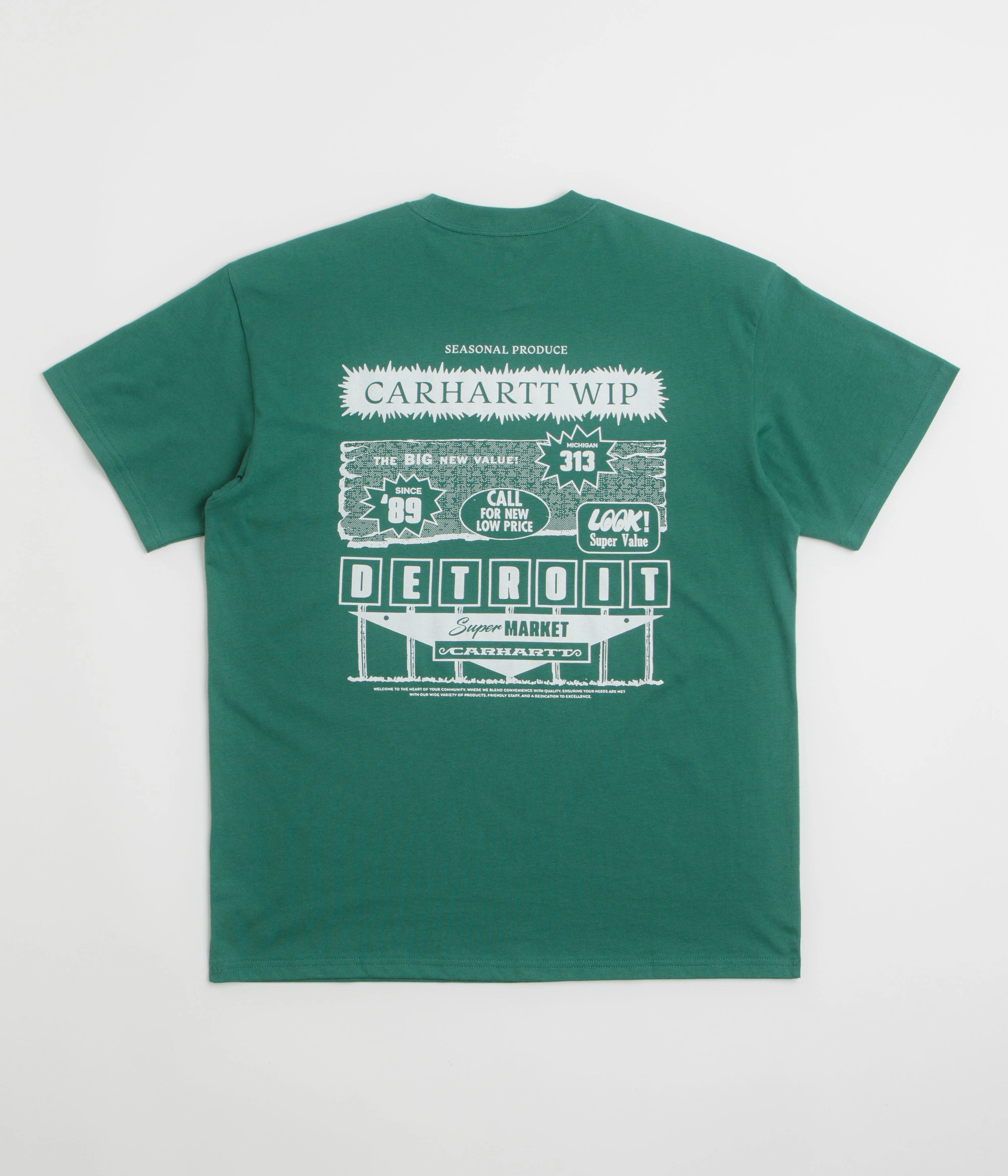 Carhartt Catalogue T-Shirt - Rainforest / White Casual-wear Geometric Pattern