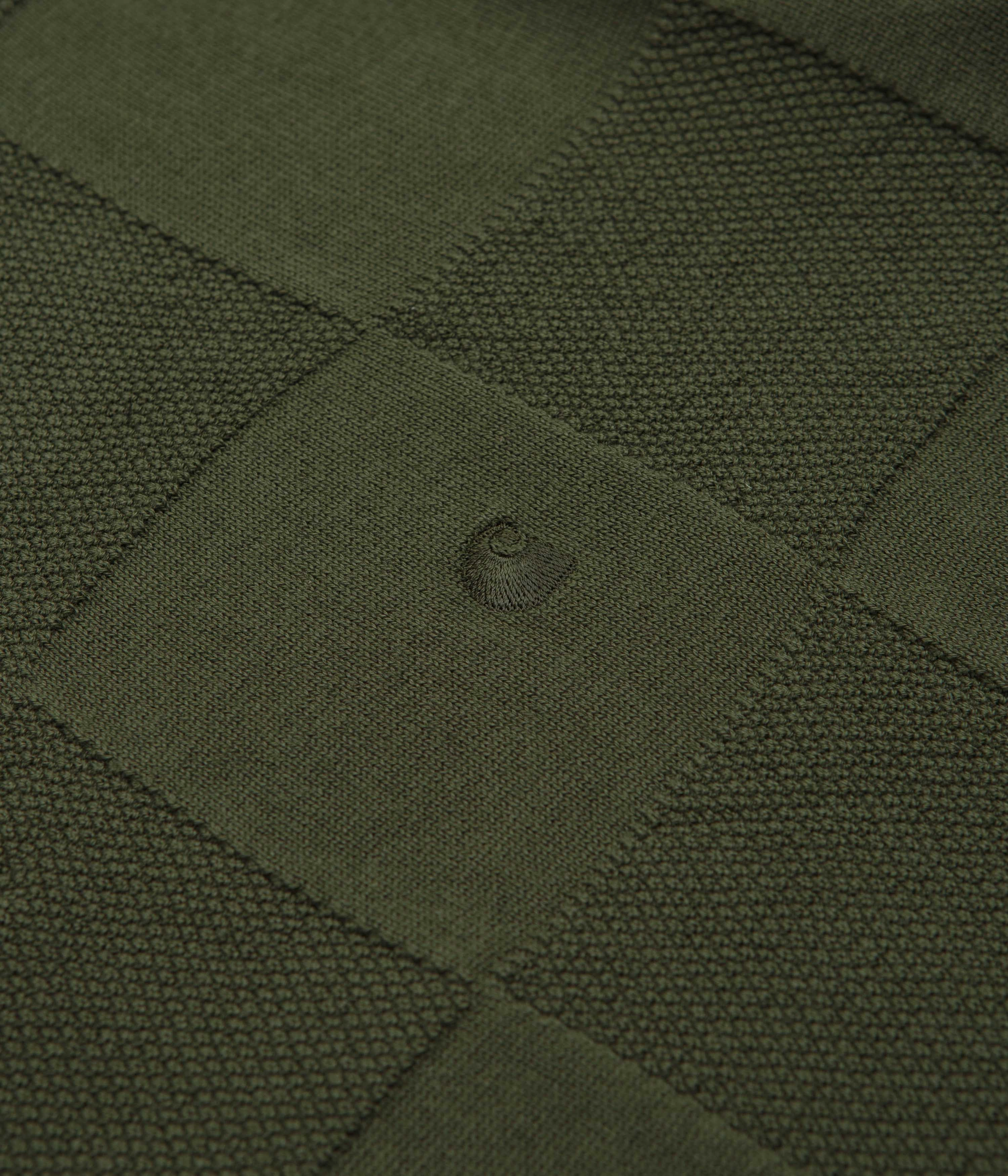 Carhartt Checker Polo Shirt - Dollar Green Winter Retreat Multi Layer Stitching