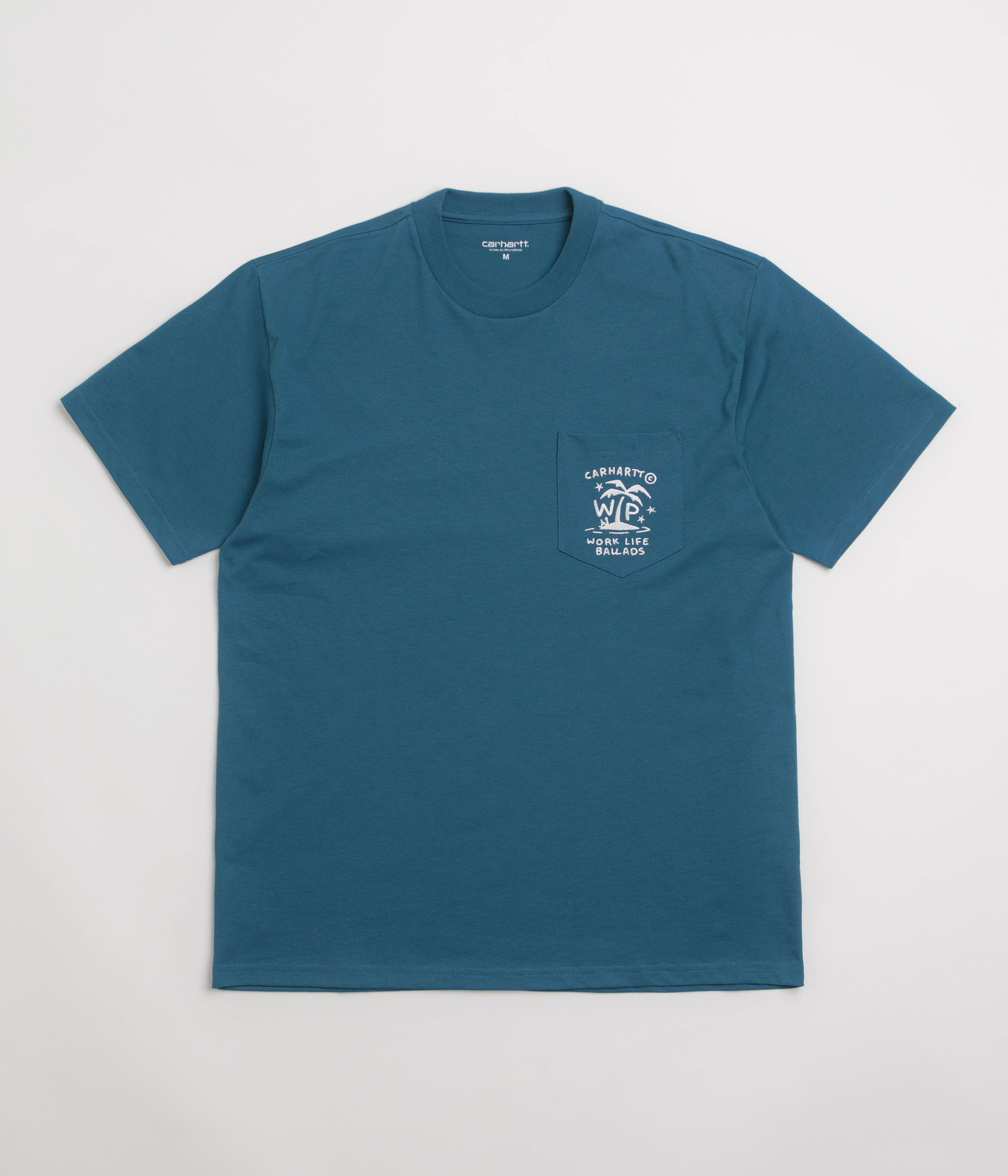 Carhartt Fragments Pocket T-Shirt - Sodalite / White rugby event