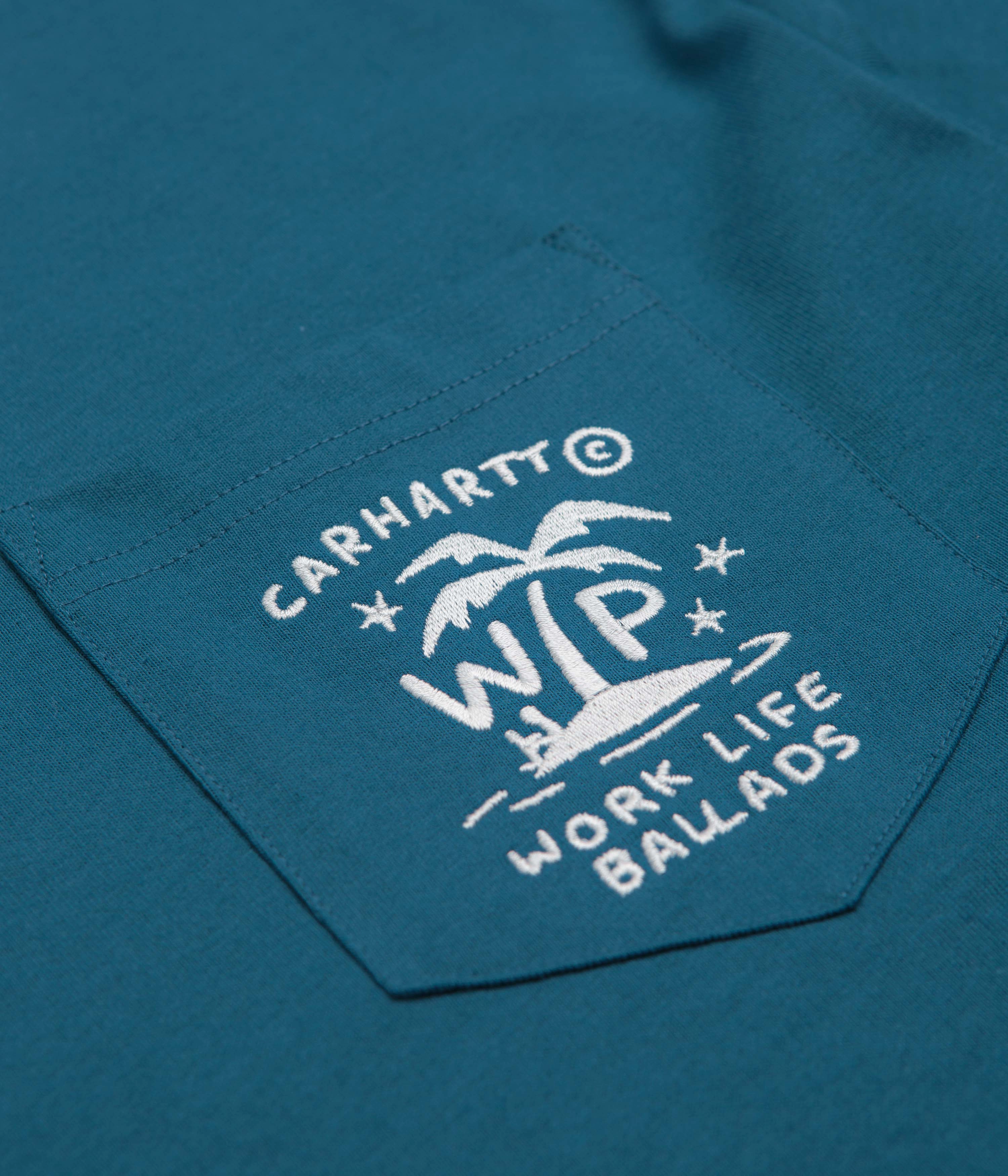 Carhartt Fragments Pocket T-Shirt - Sodalite / White nighttime event