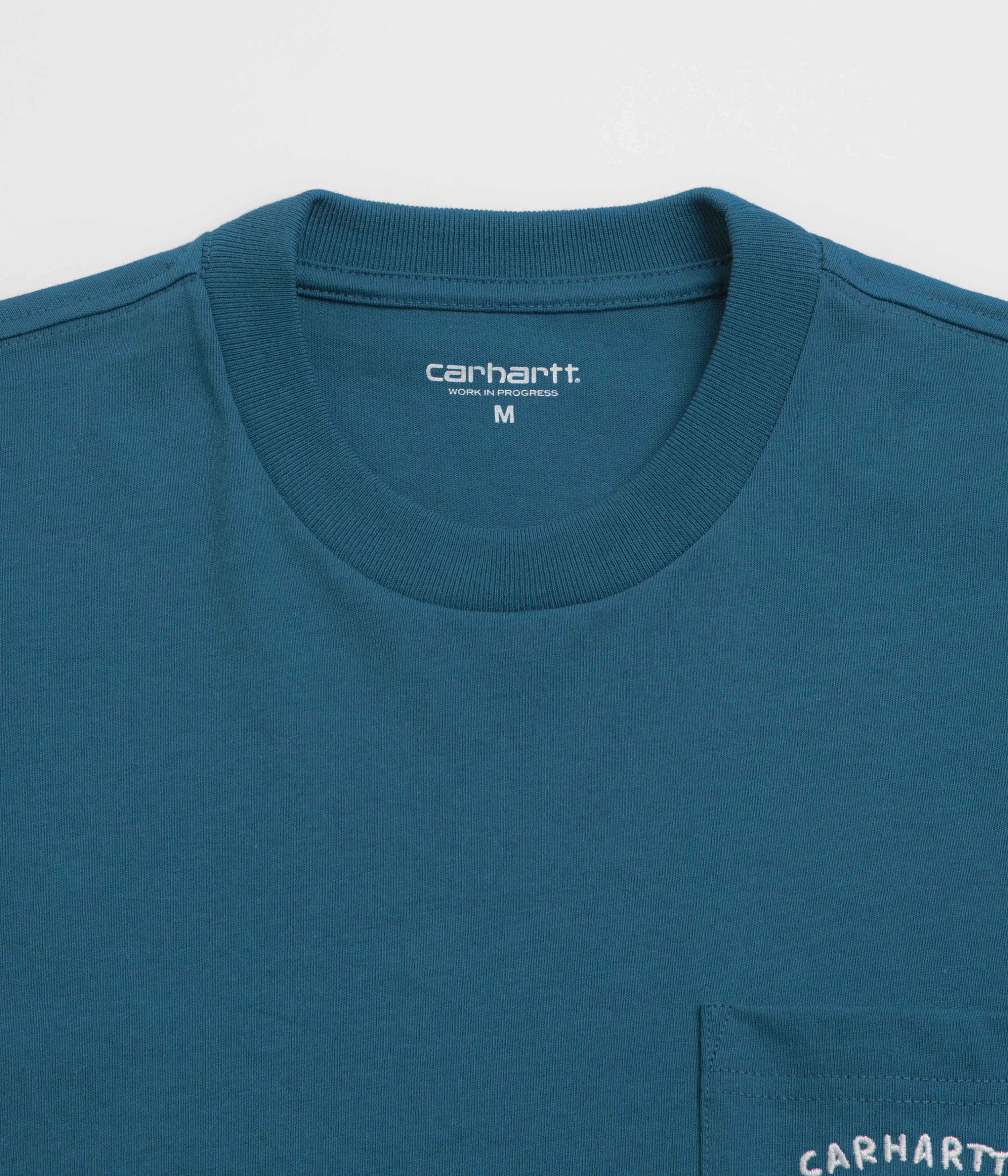 Stretchy Carhartt Fragments Pocket T-Shirt - Sodalite / White