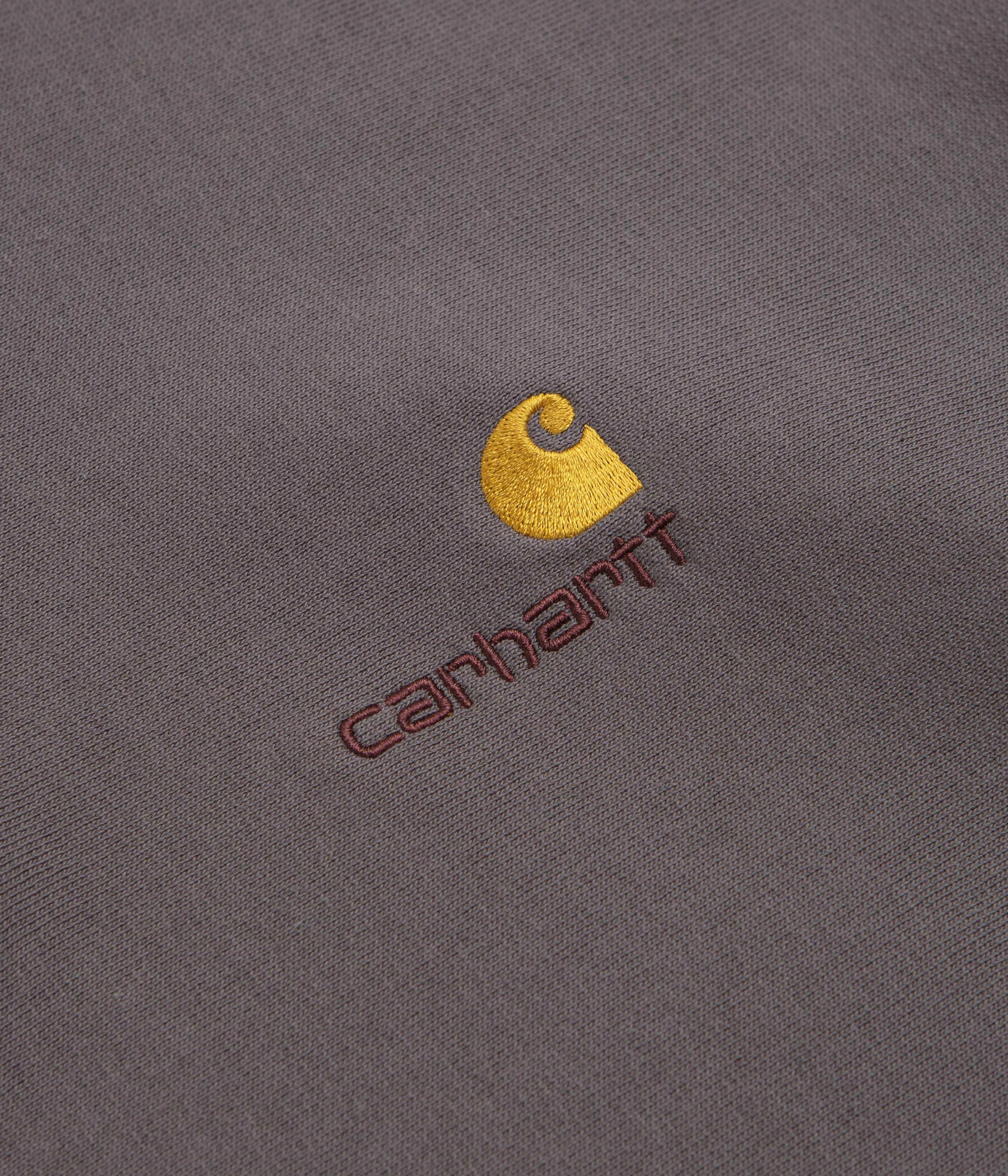 Go-To Layer Carhartt Half Zip American Script Sweatshirt - Porphyry