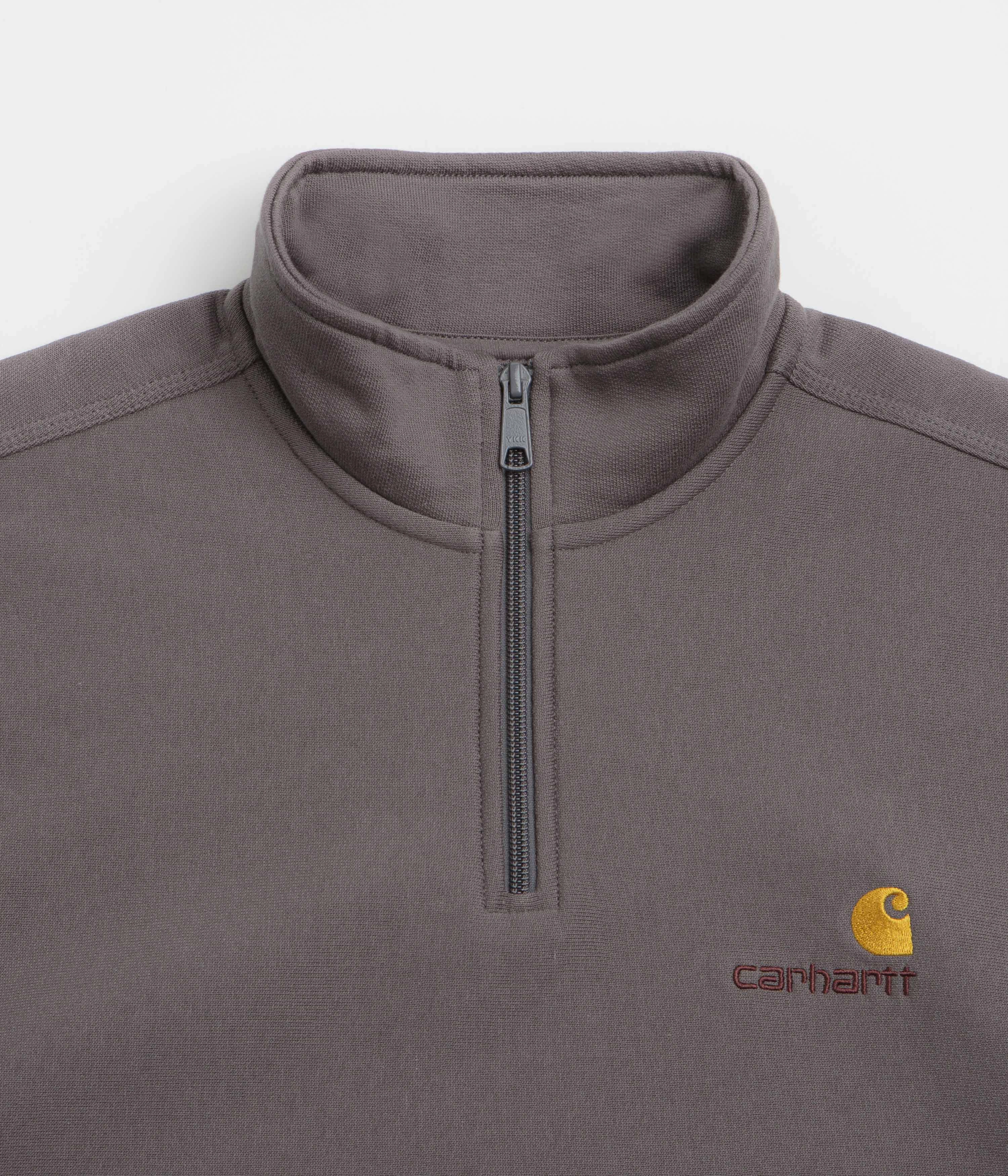 Urban Chic product flannel coziness Carhartt Half Zip American Script Sweatshirt - Porphyry