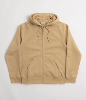 Packable Construction Picture Carhartt Hooded Chase Jacket - Dusty Hamilton Brown / Gold
