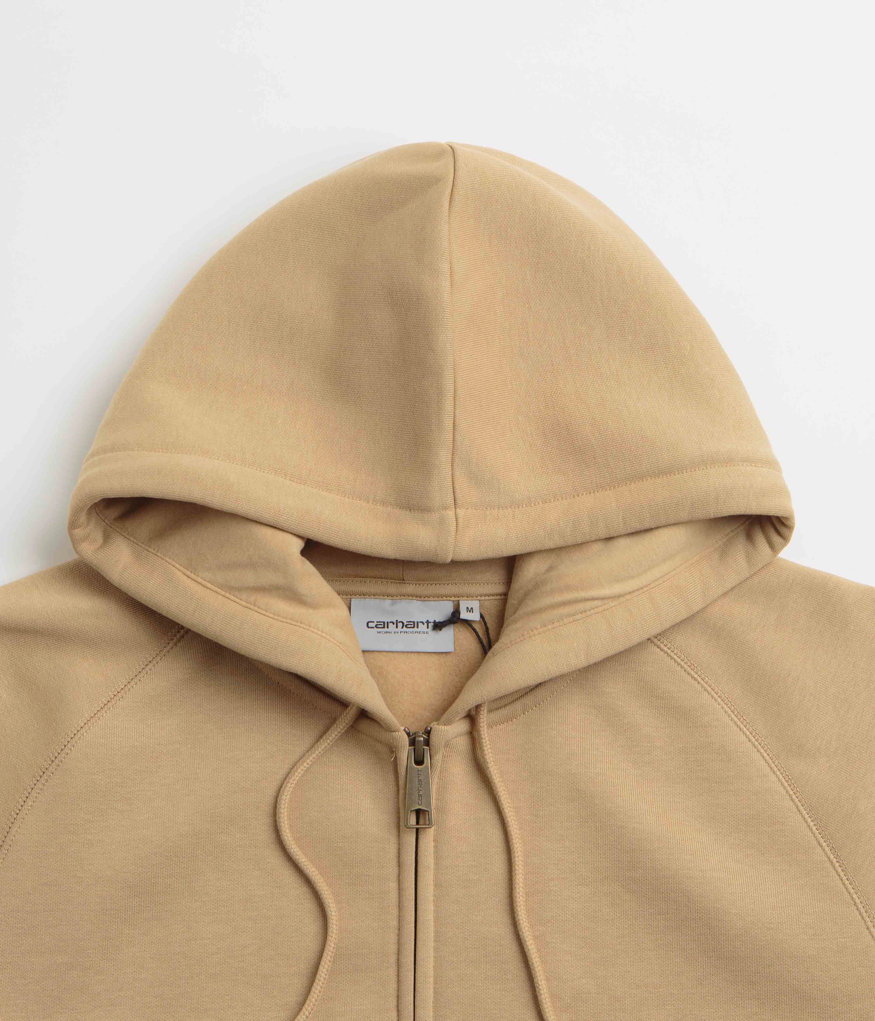 Carhartt Hooded Chase Jacket - Dusty Hamilton Brown / Gold Zip Front