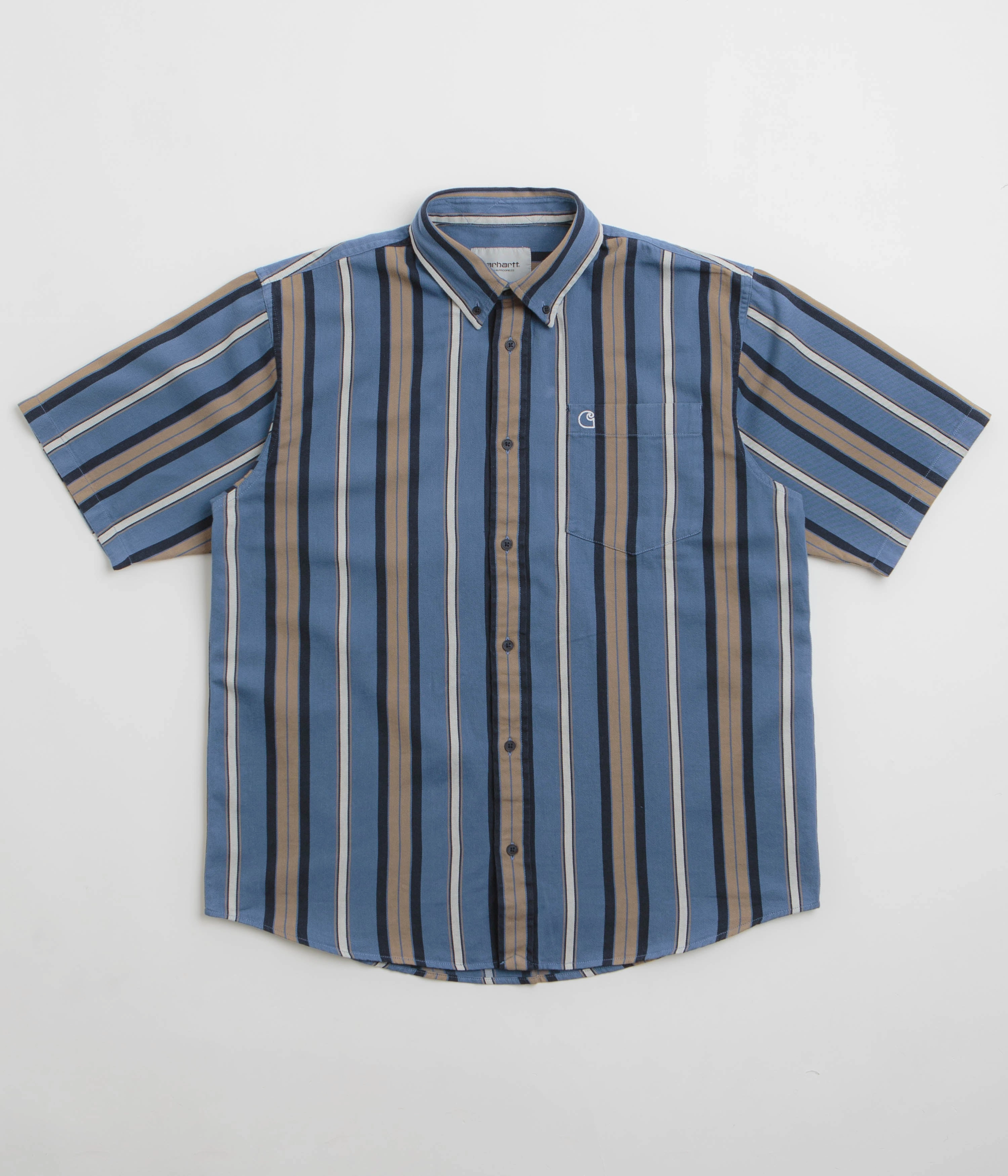 Carhartt Jarrell Short Sleeve Shirt - Jarrell Stripe / Blue Iris / Wax Sleek Fit bohemian flair