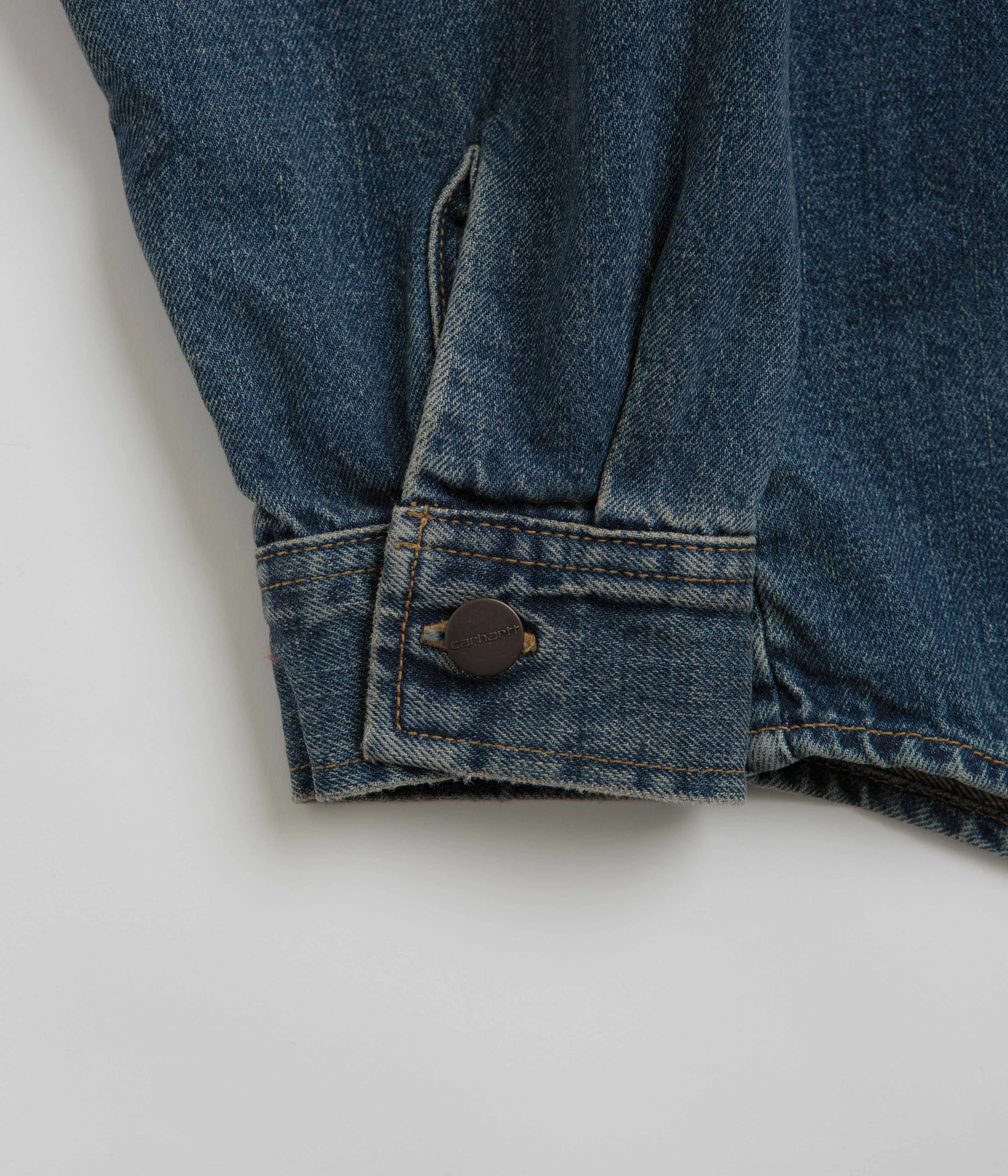 Carhartt Lincoln Shirt Jacket - Blue Worn Used Wash quilted Light Motion