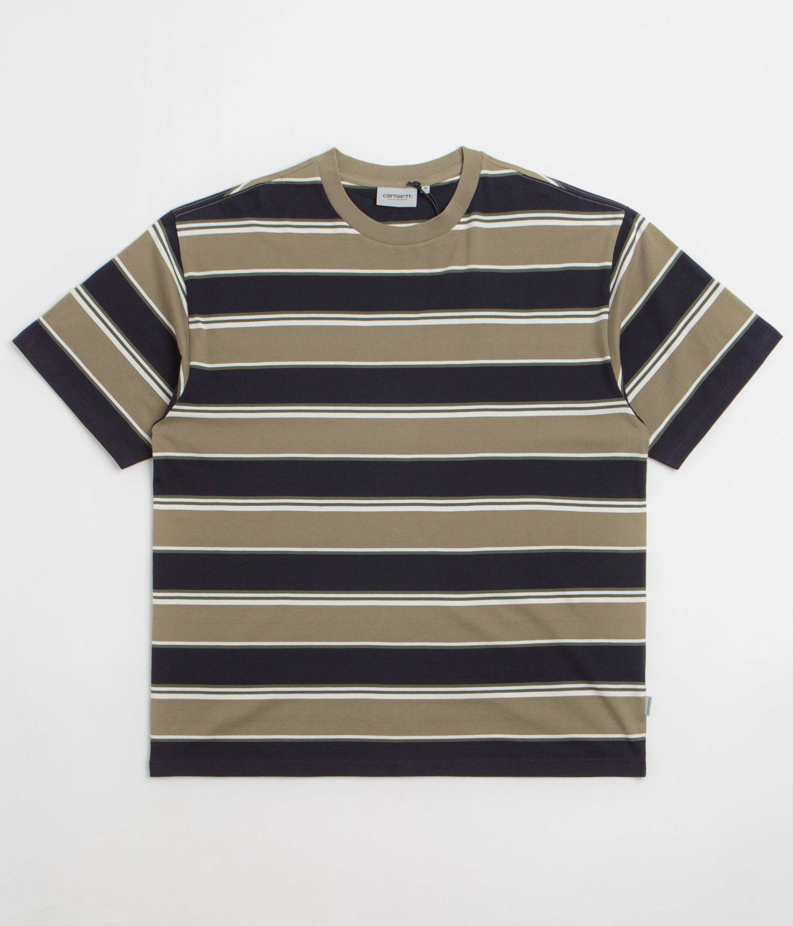 Carhartt Malone T-Shirt - Malone Stripe / Brass basketball venue Graduation outfit