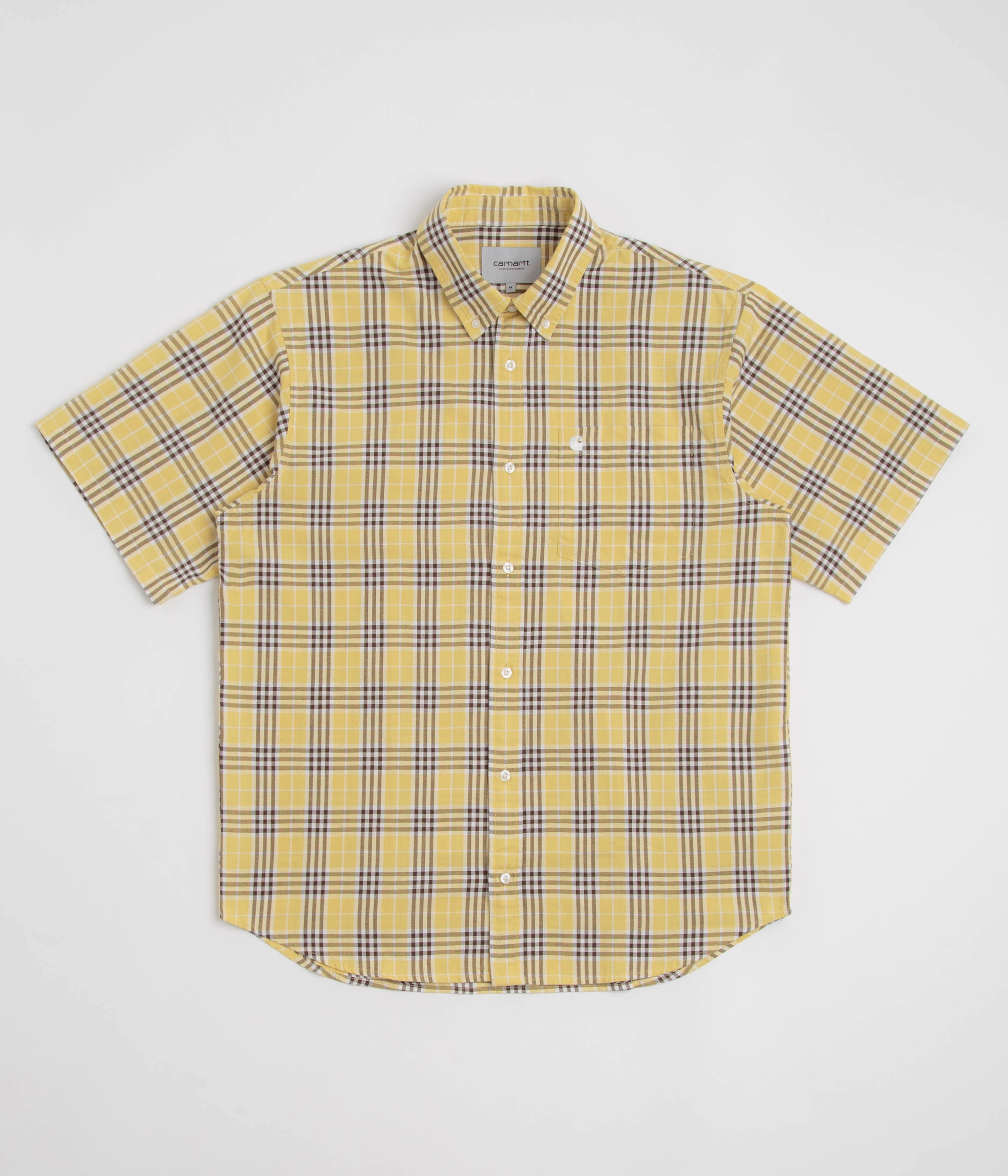 Cultural Inspired Vintage Style Carhartt Niven Short Sleeve Shirt - Niven Check / Straw / Wax