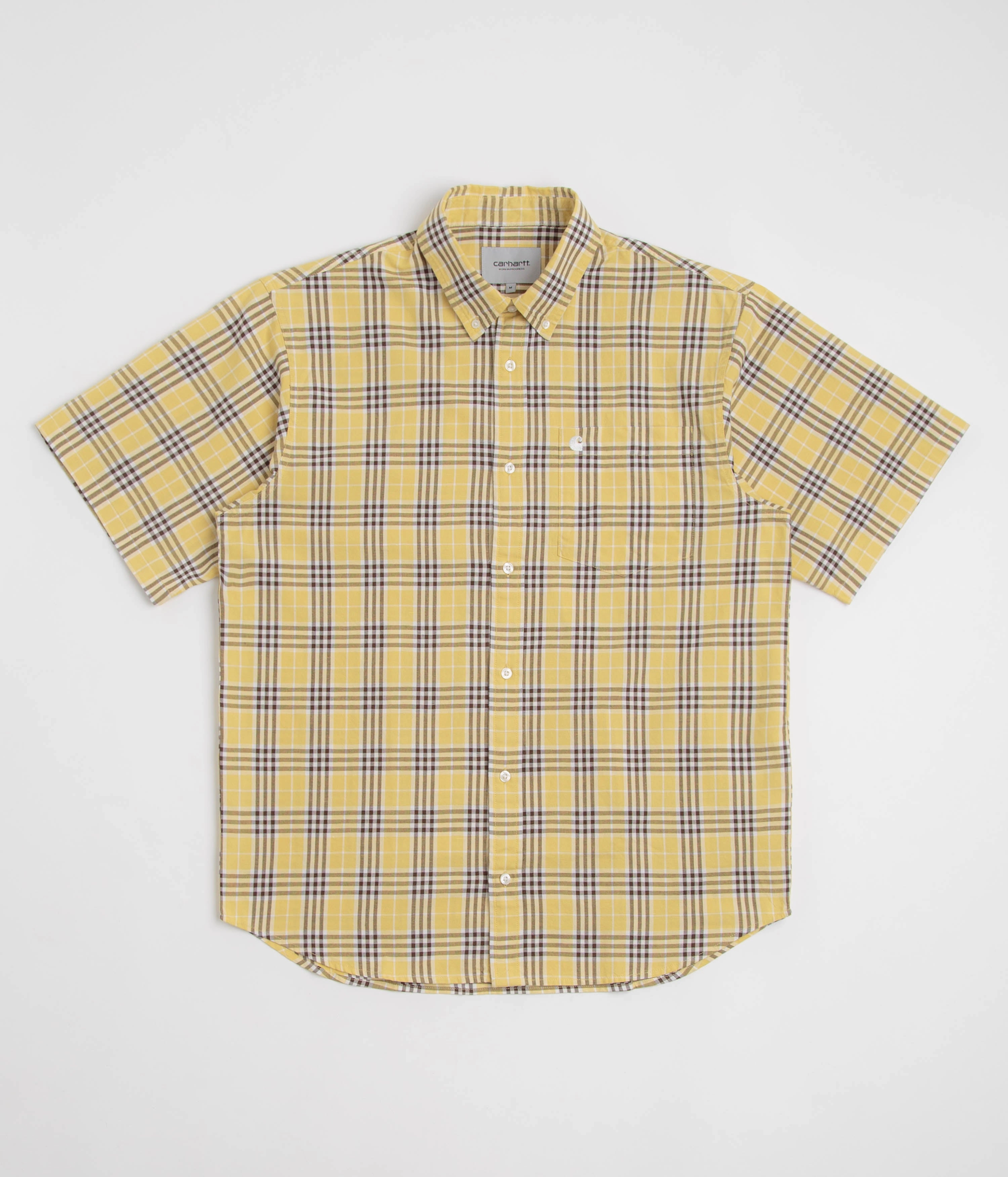 Trendy Outfit Carhartt Niven Short Sleeve Shirt - Niven Check / Straw / Wax