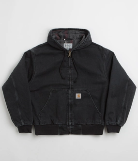 Heavy Duty Zippers High - end Carhartt OG Active Jacket - Black Stone Washed