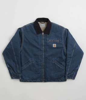 Speak Carhartt OG Detroit Jacket - Blue / Dark Navy Stone Washed