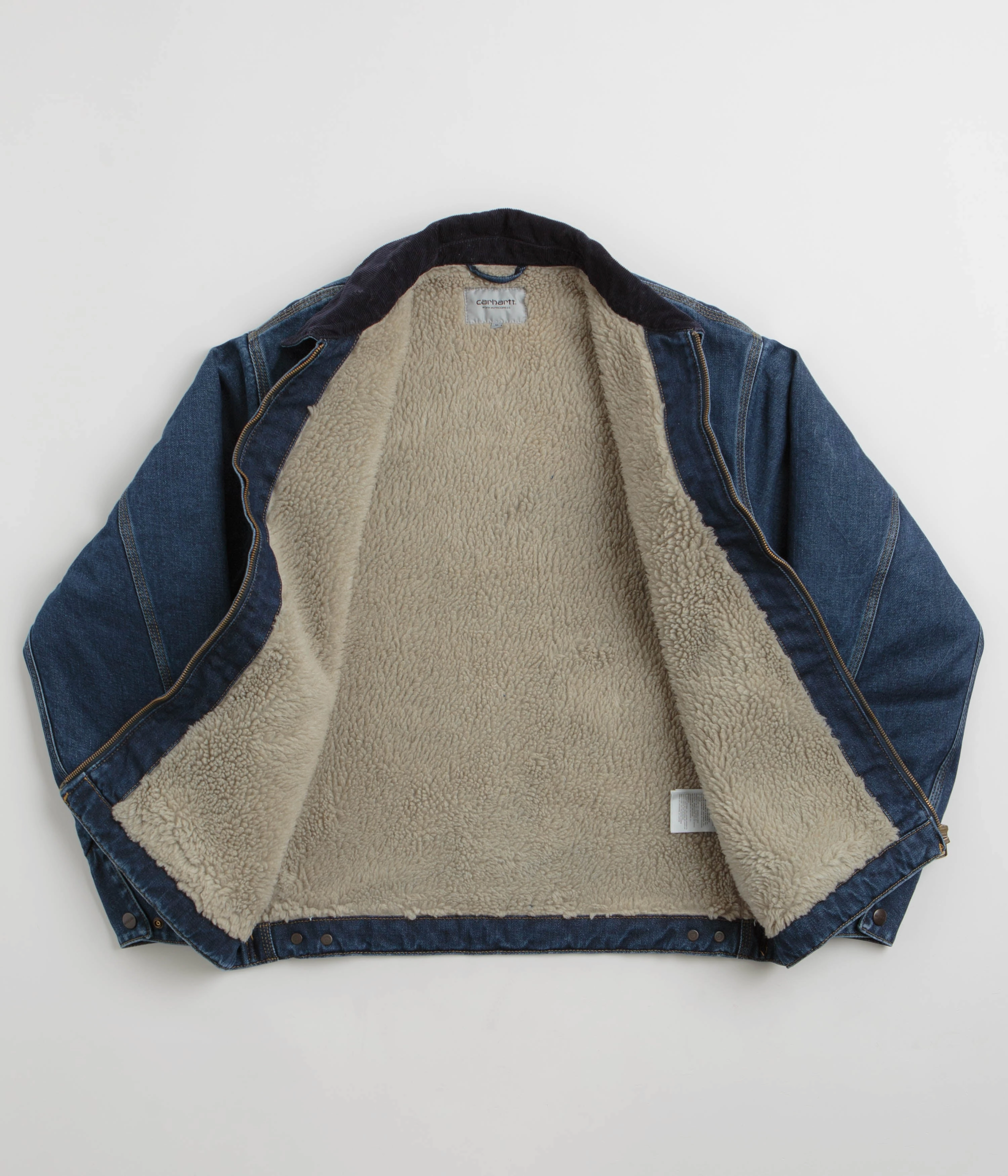 Detachable Collar Fast Layering Carhartt OG Detroit Jacket - Blue / Dark Navy Stone Washed