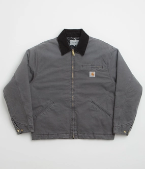 Medal Carhartt OG Detroit Jacket - Graphite / Black Stone Canvas