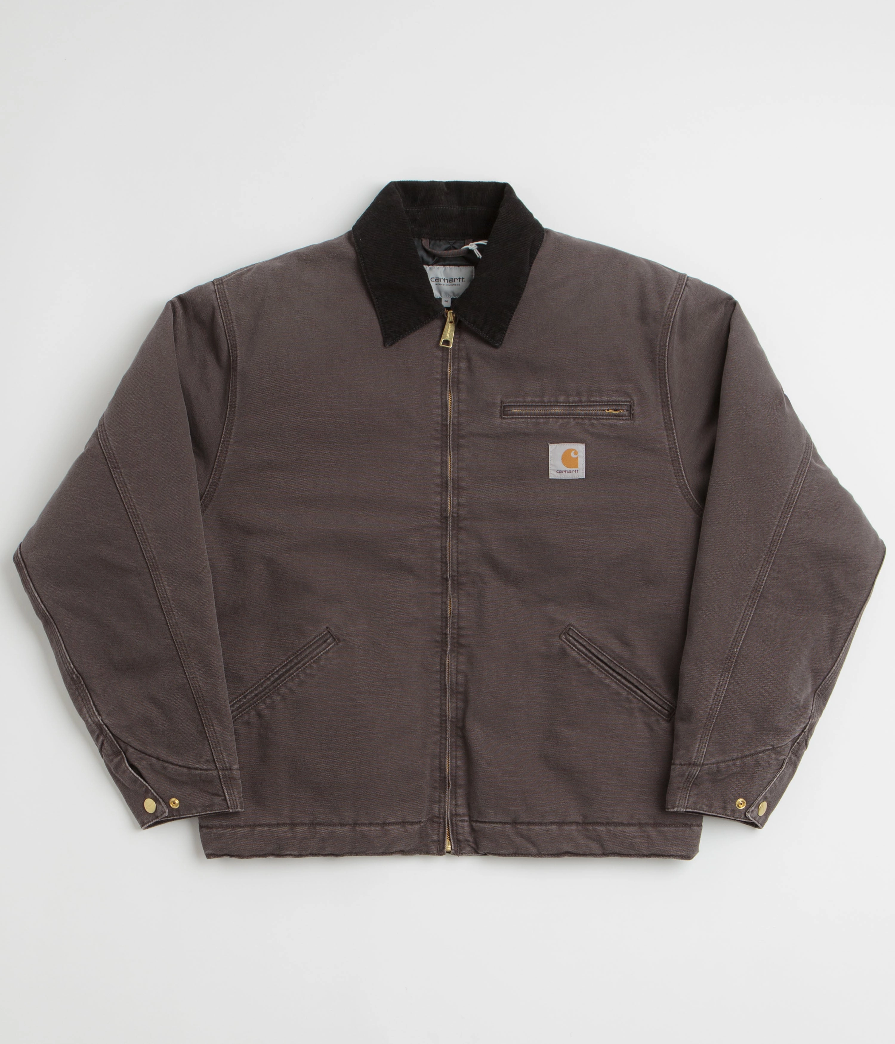 Cozy Design Protective Layering Carhartt OG Detroit Jacket - Tobacco / Black Stone Canvas