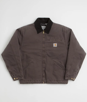 Cozy Design Protective Layering Carhartt OG Detroit Jacket - Tobacco / Black Stone Canvas