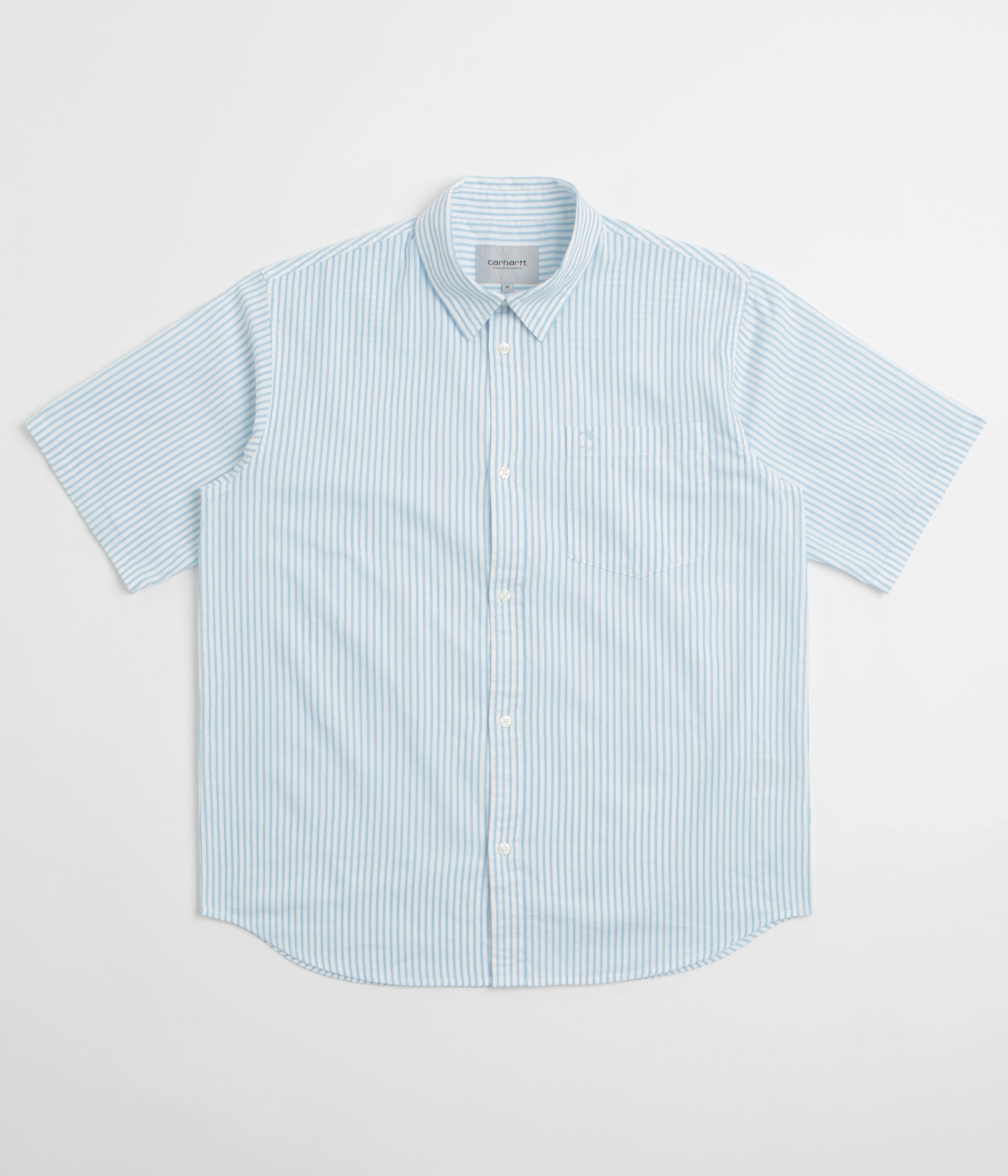 Comfy Layer Carhartt Phelps Short Sleeve Shirt - Phelps Stripe / Bluebird
