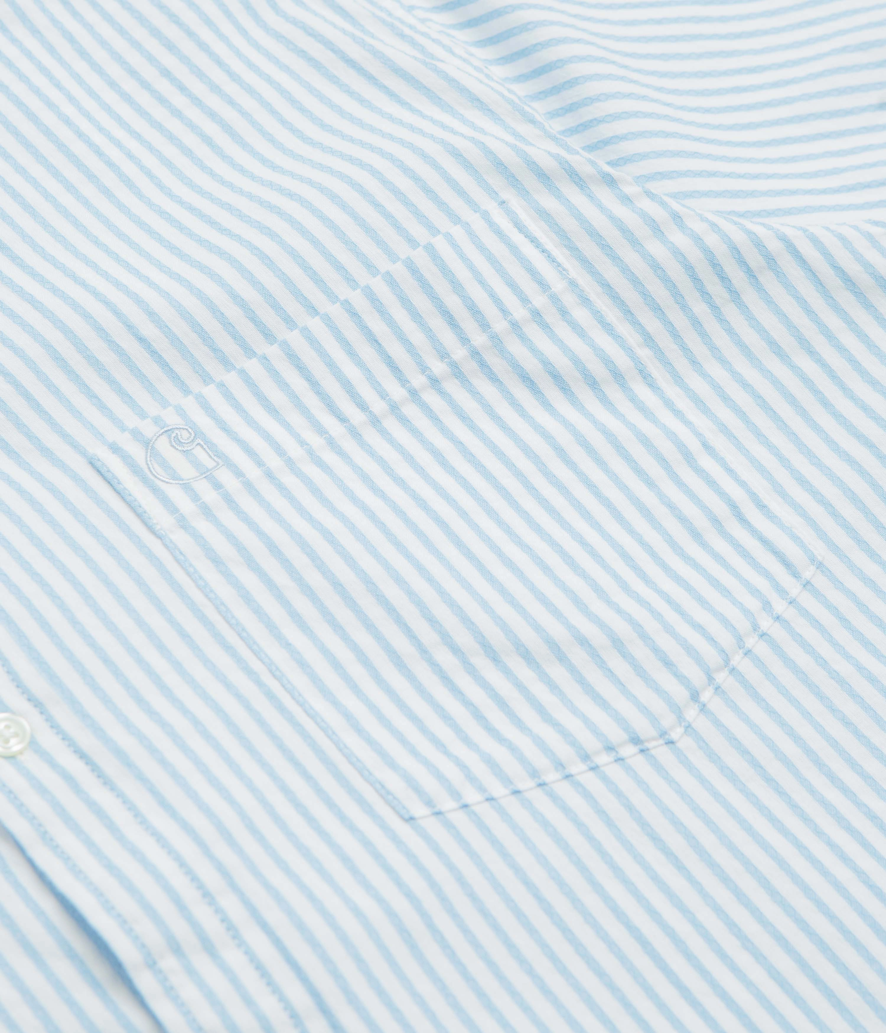 Eco Friendly Material Carhartt Phelps Short Sleeve Shirt - Phelps Stripe / Bluebird