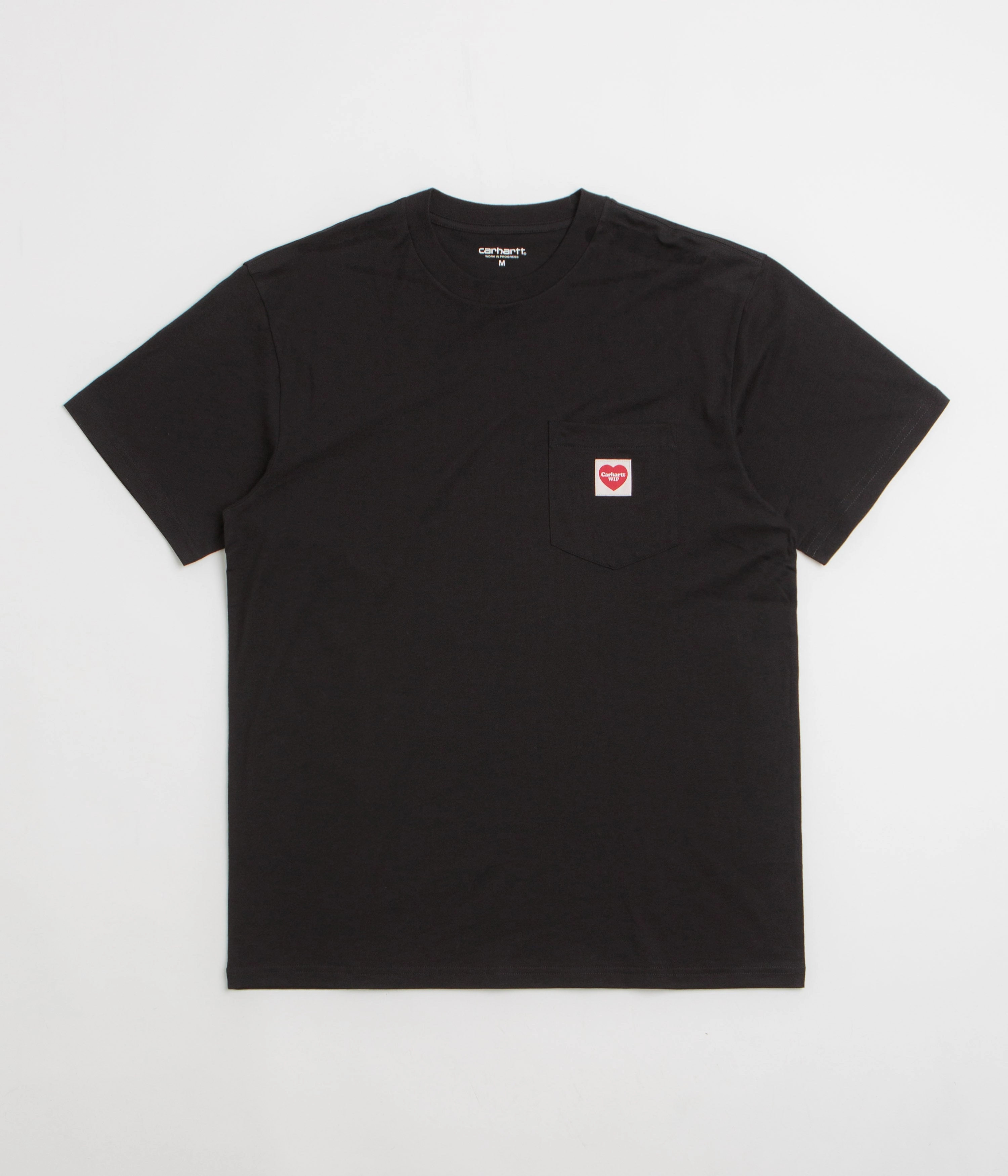 petite size Carhartt Pocket Heart T-Shirt - Black / Red
